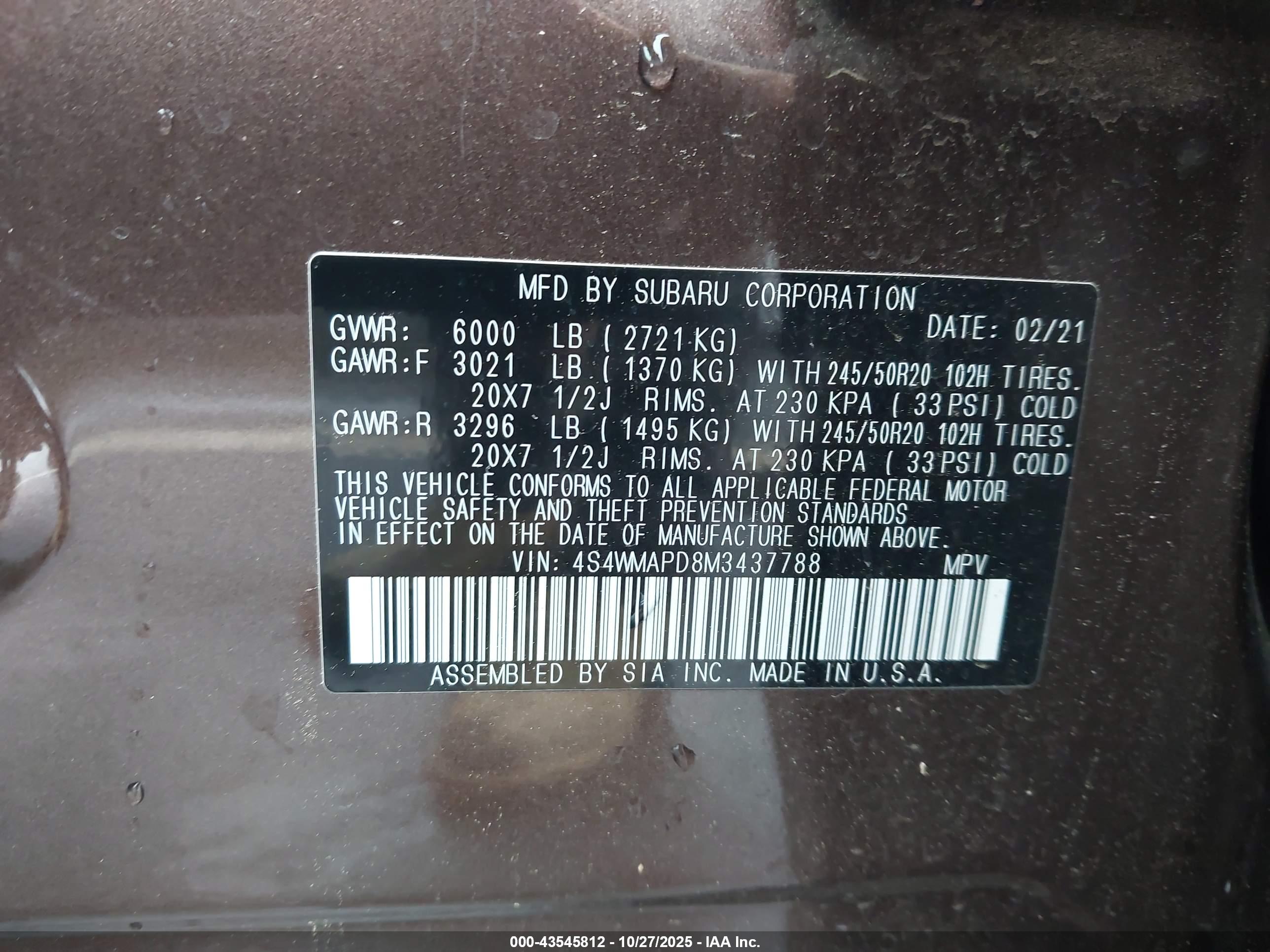 SUBARU ASCENT image 9