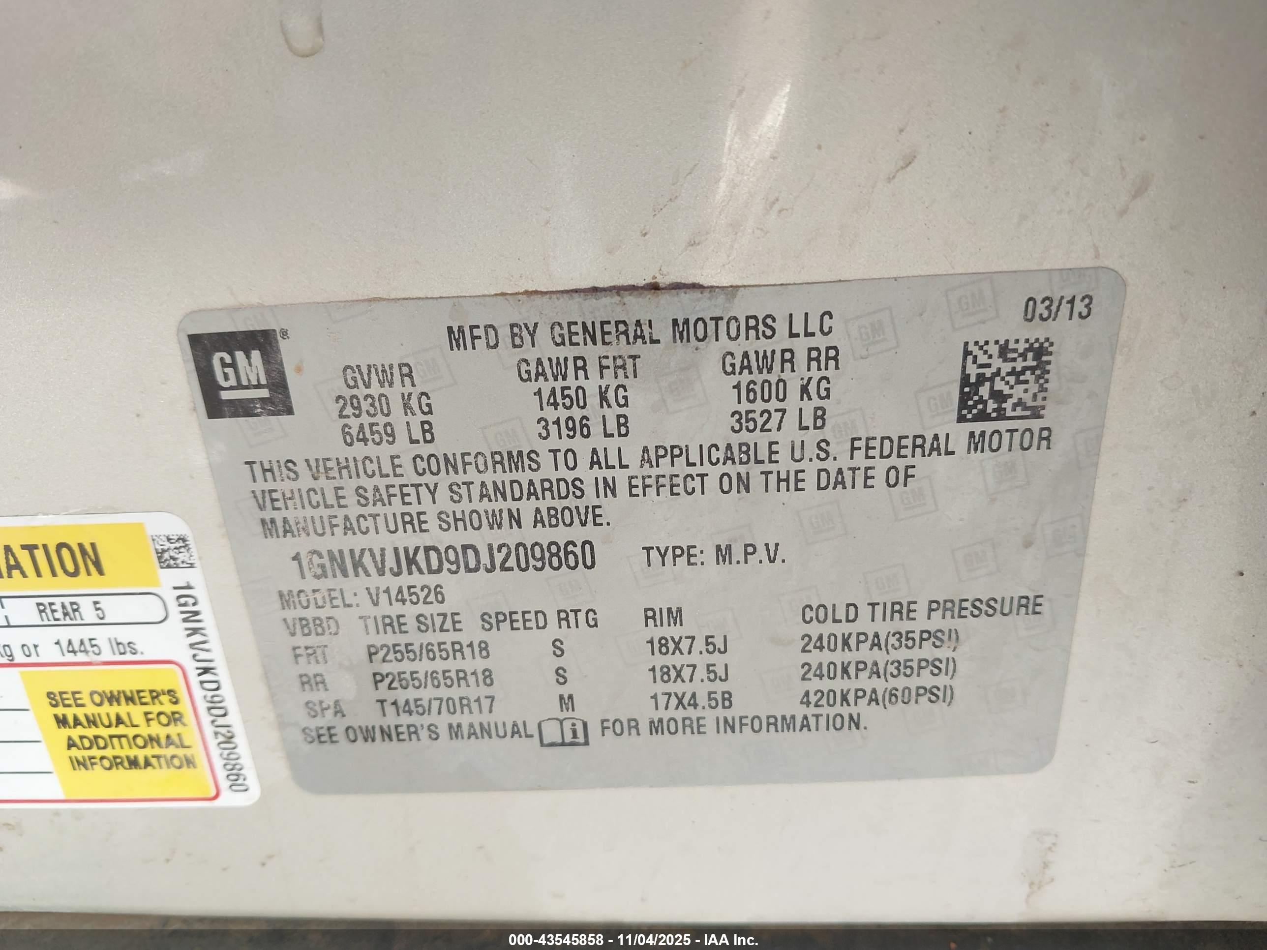CHEVROLET TRAVERSE image 9