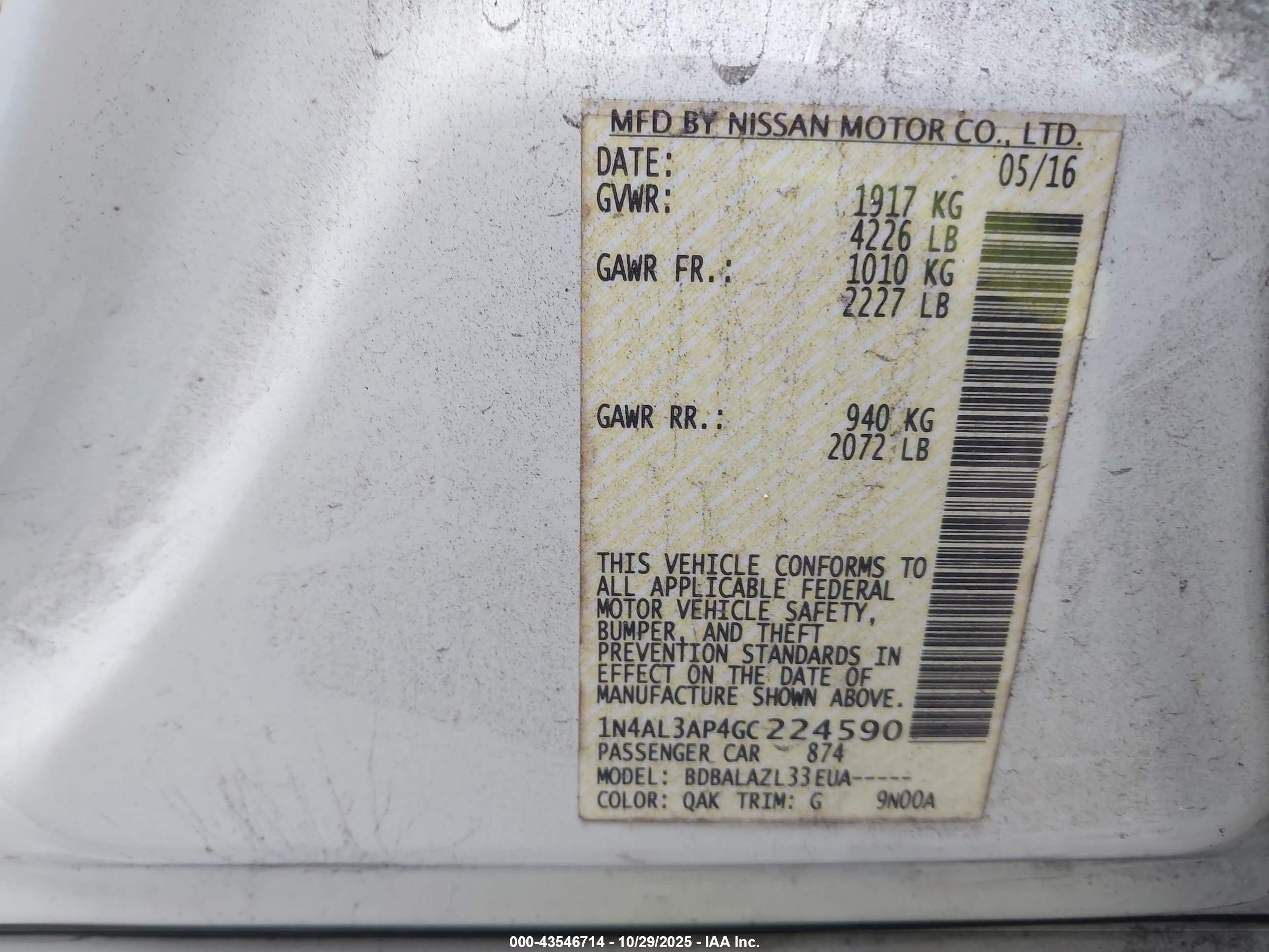NISSAN ALTIMA image 9