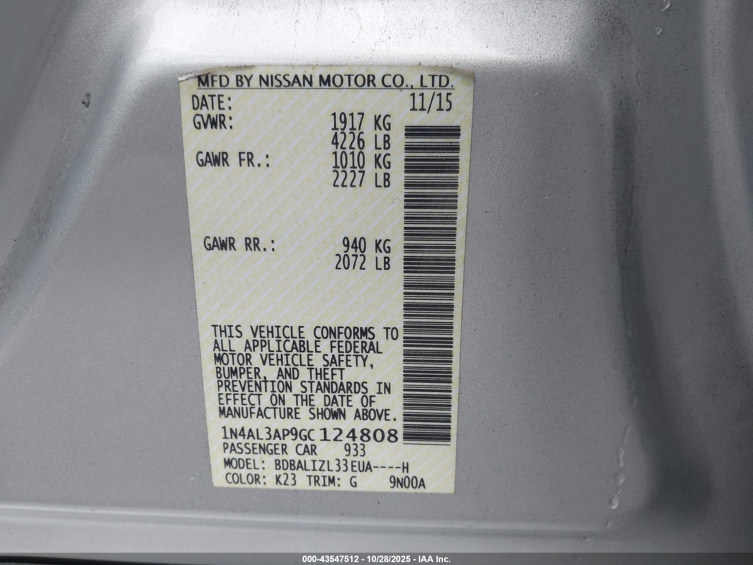 NISSAN ALTIMA image 9