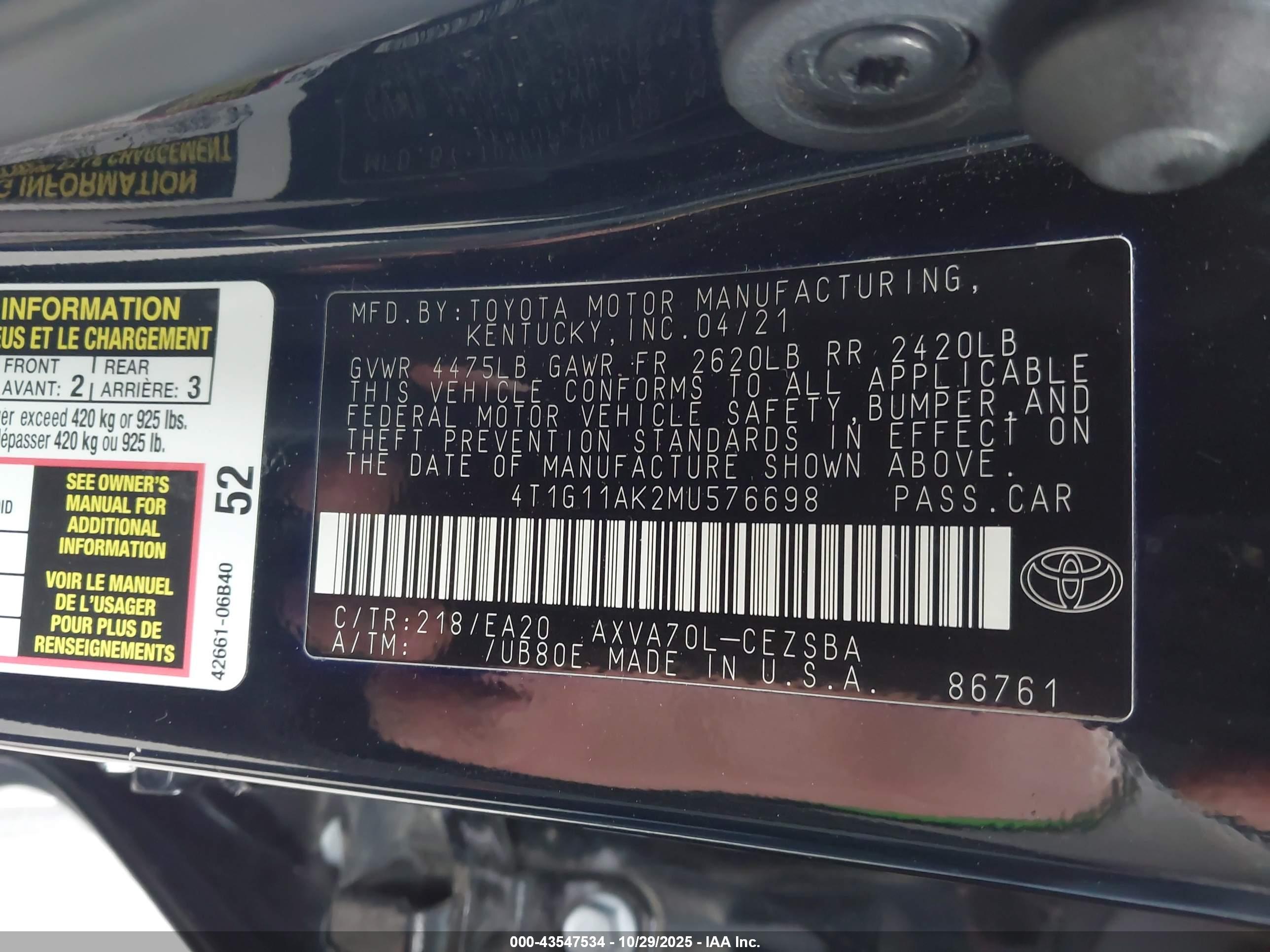 TOYOTA CAMRY image 9