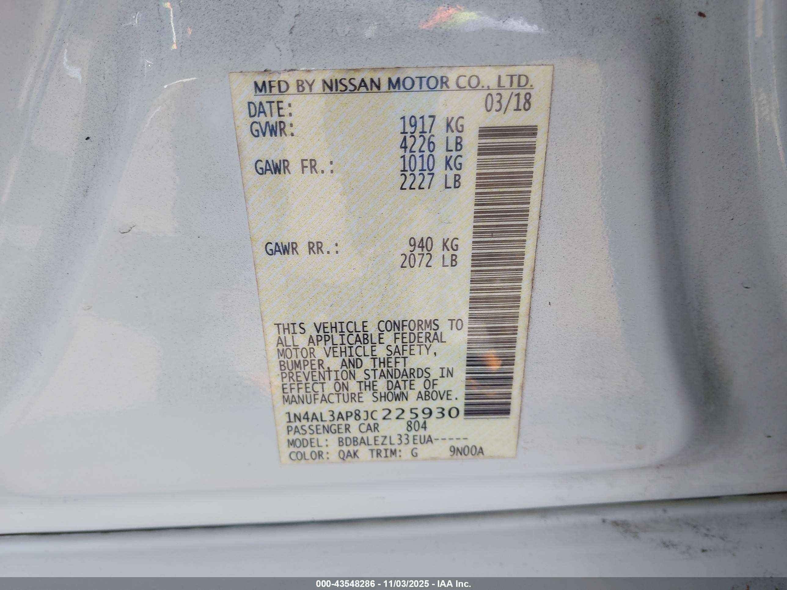 NISSAN ALTIMA image 9