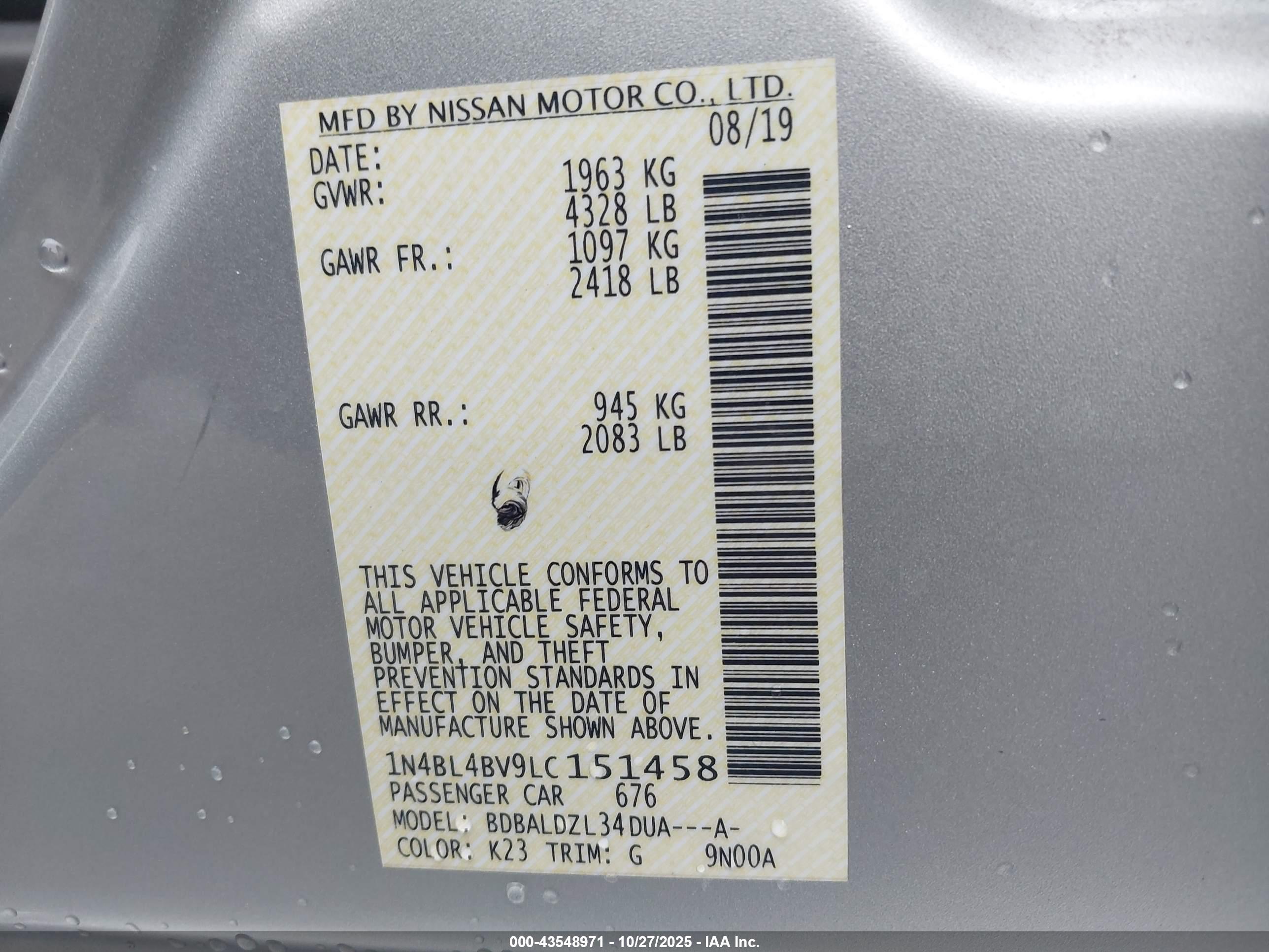 NISSAN ALTIMA image 9