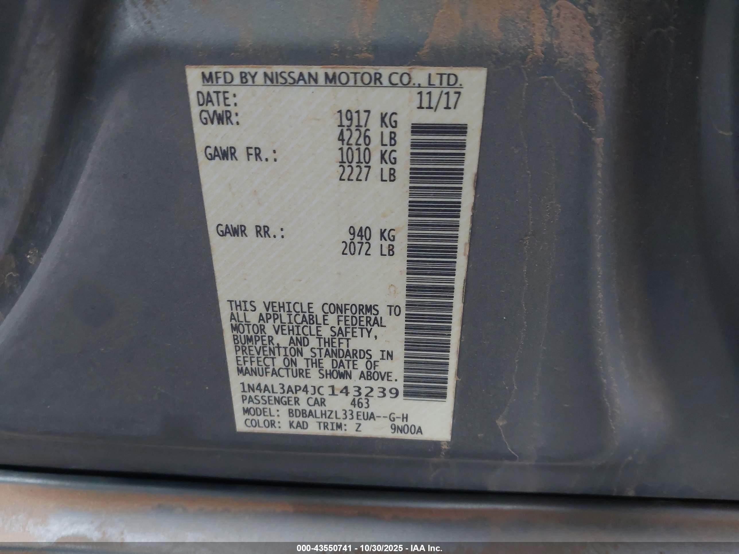 NISSAN ALTIMA image 9