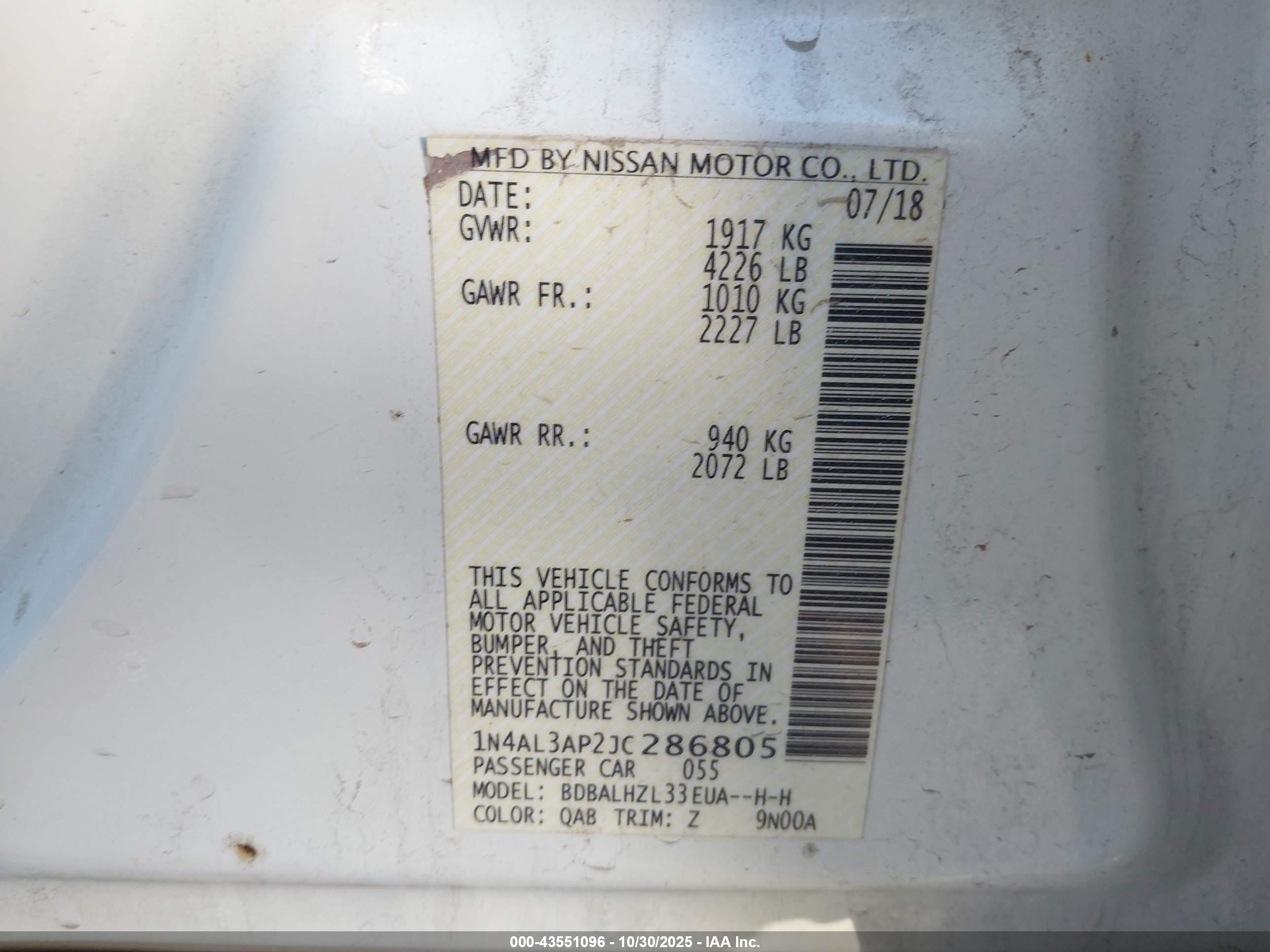 NISSAN ALTIMA image 9