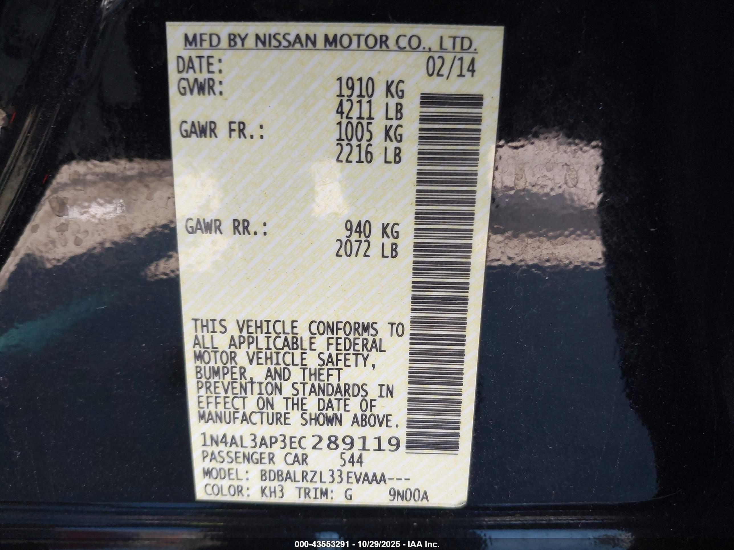 NISSAN ALTIMA image 9