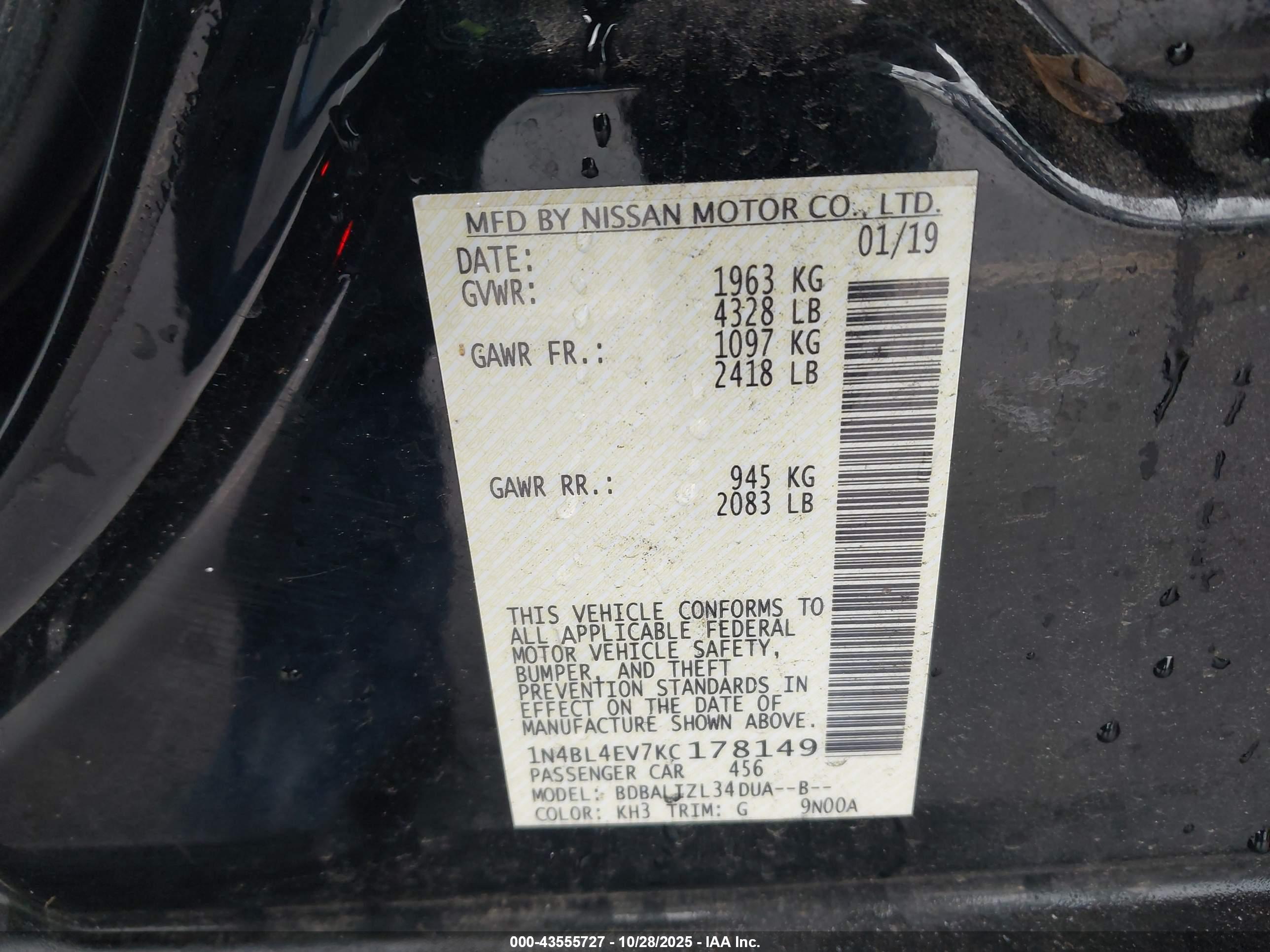 NISSAN ALTIMA image 9