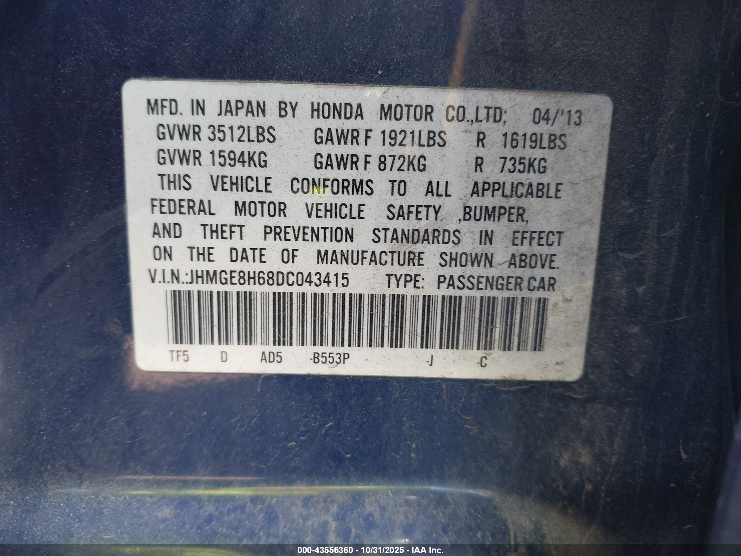 HONDA FIT image 9