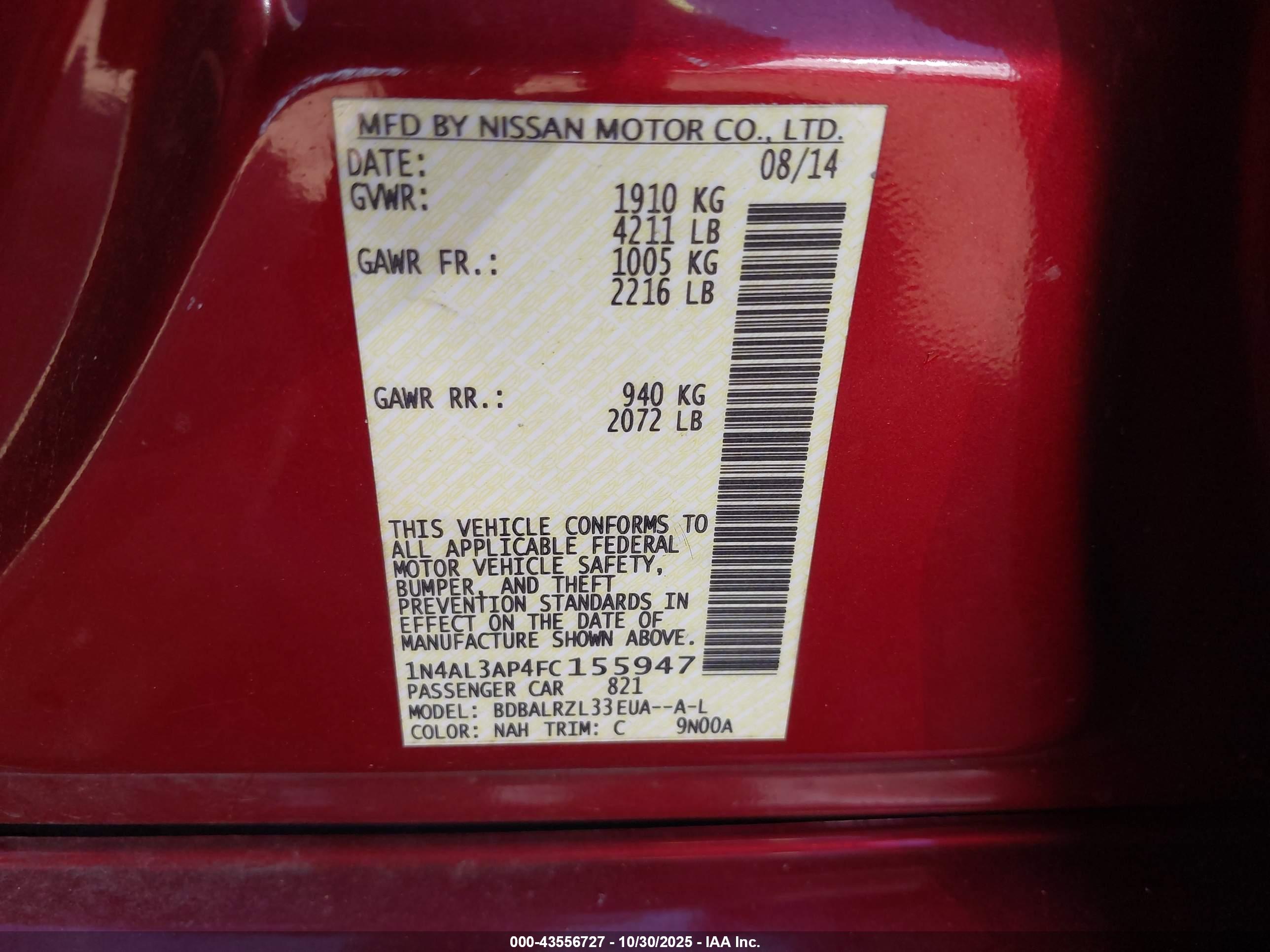 NISSAN ALTIMA image 9