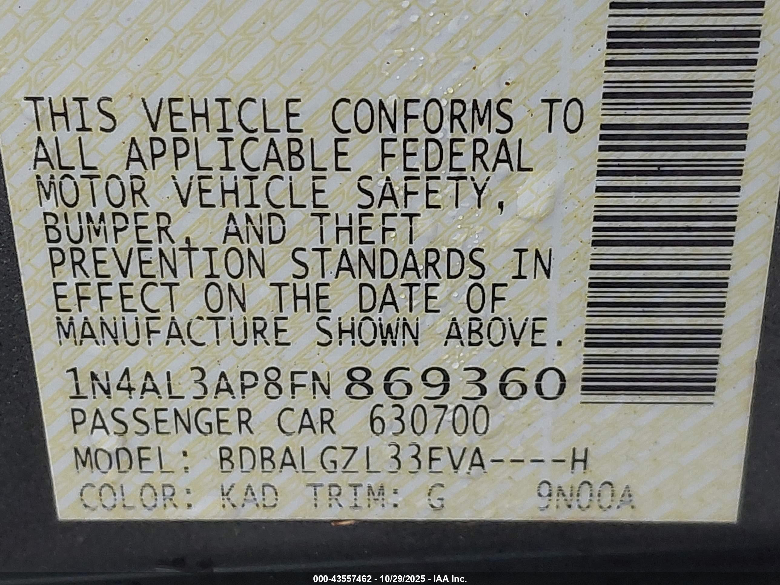 NISSAN ALTIMA image 9