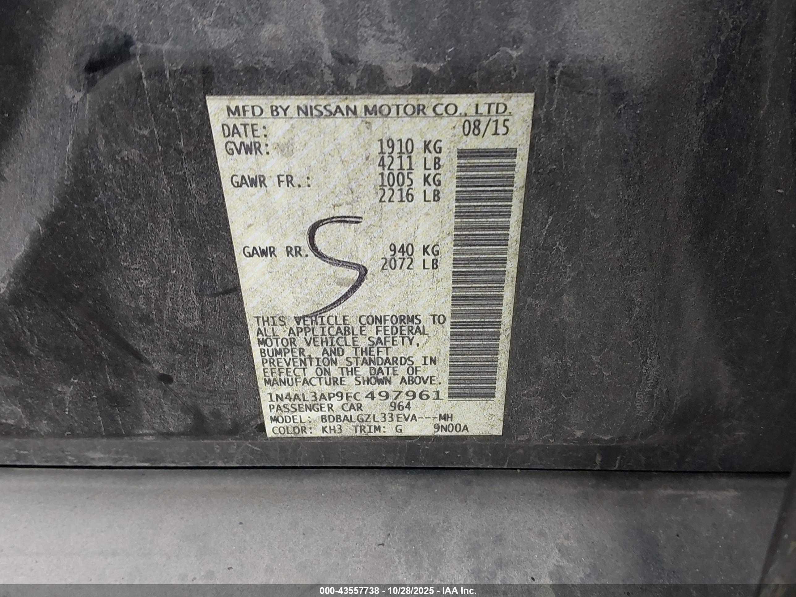 NISSAN ALTIMA image 9