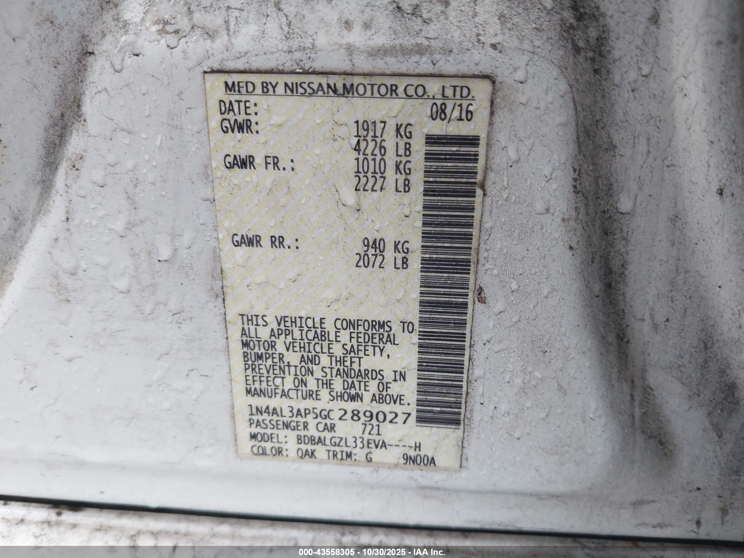 NISSAN ALTIMA image 9