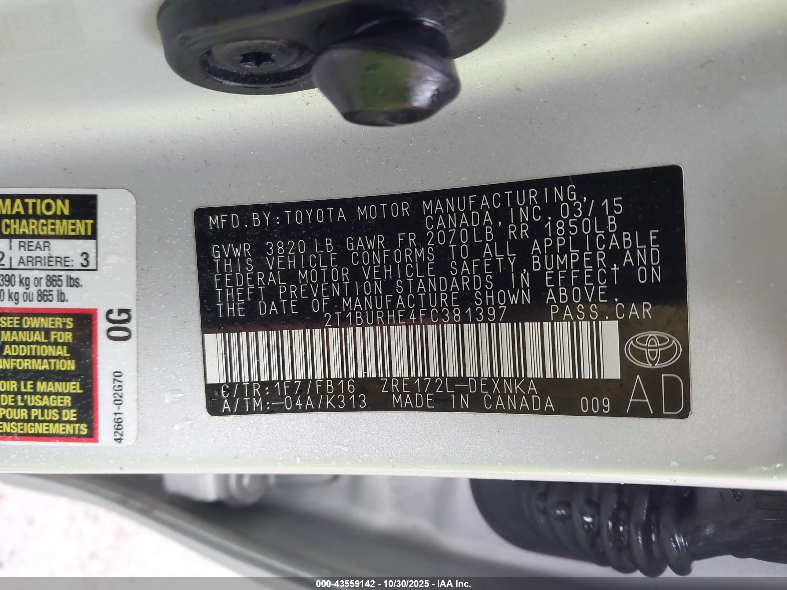 TOYOTA COROLLA image 9