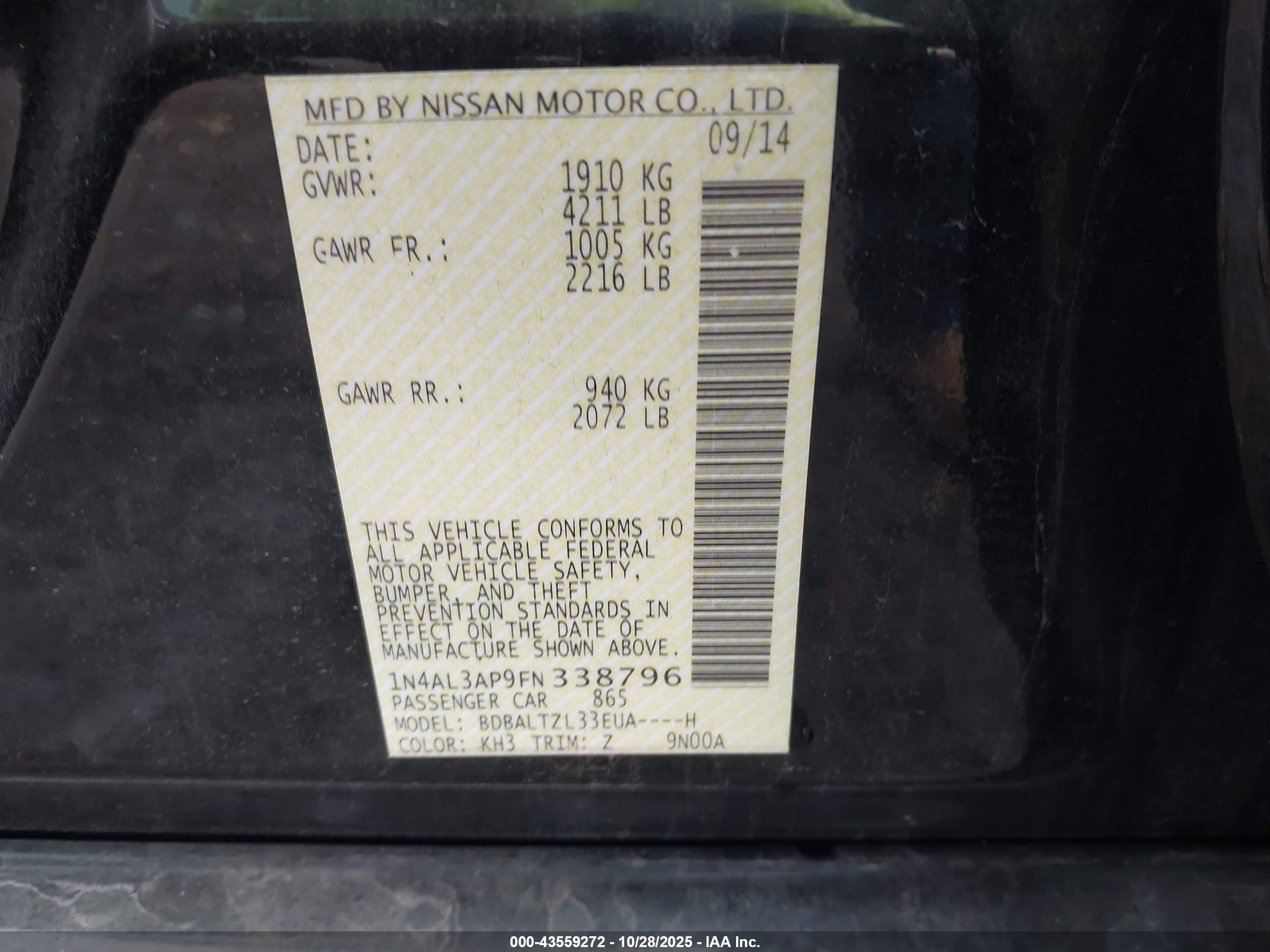 NISSAN ALTIMA image 9