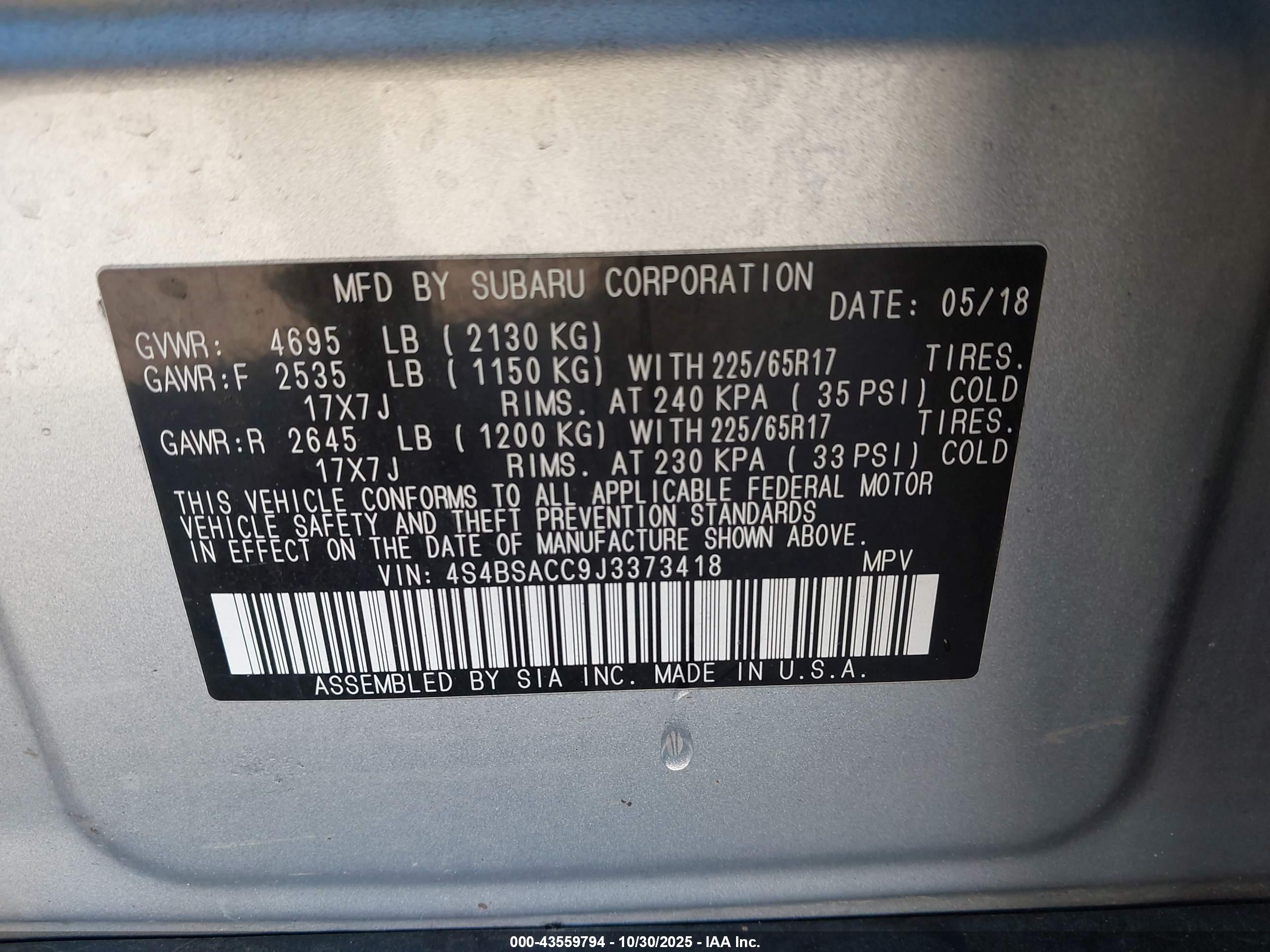SUBARU OUTBACK image 9