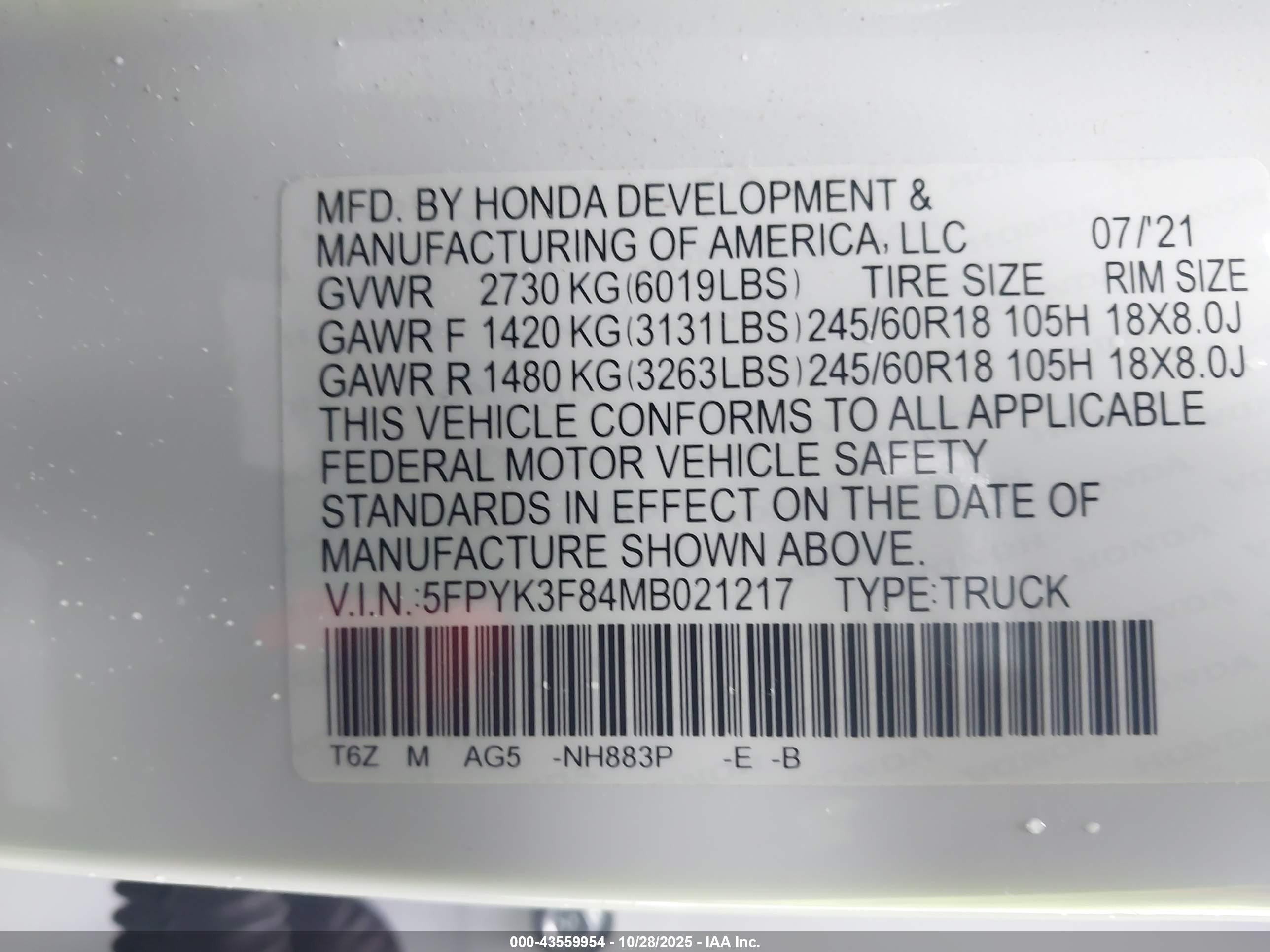 HONDA RIDGELINE image 9