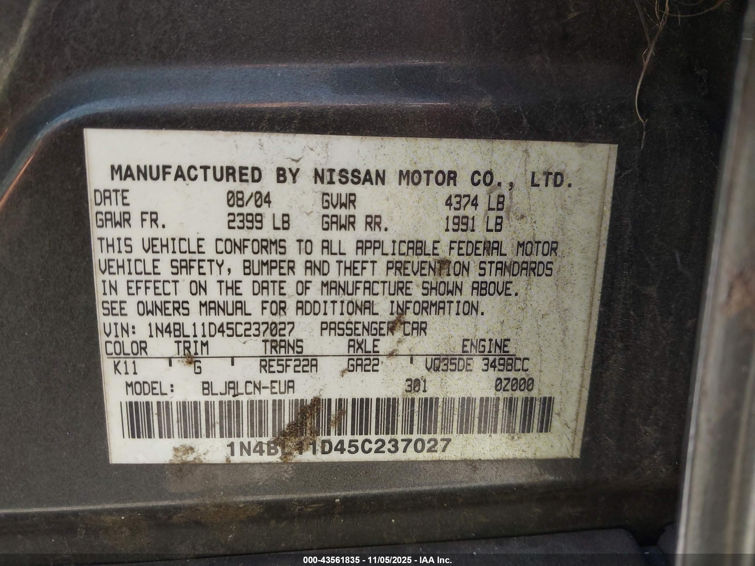 NISSAN ALTIMA image 9