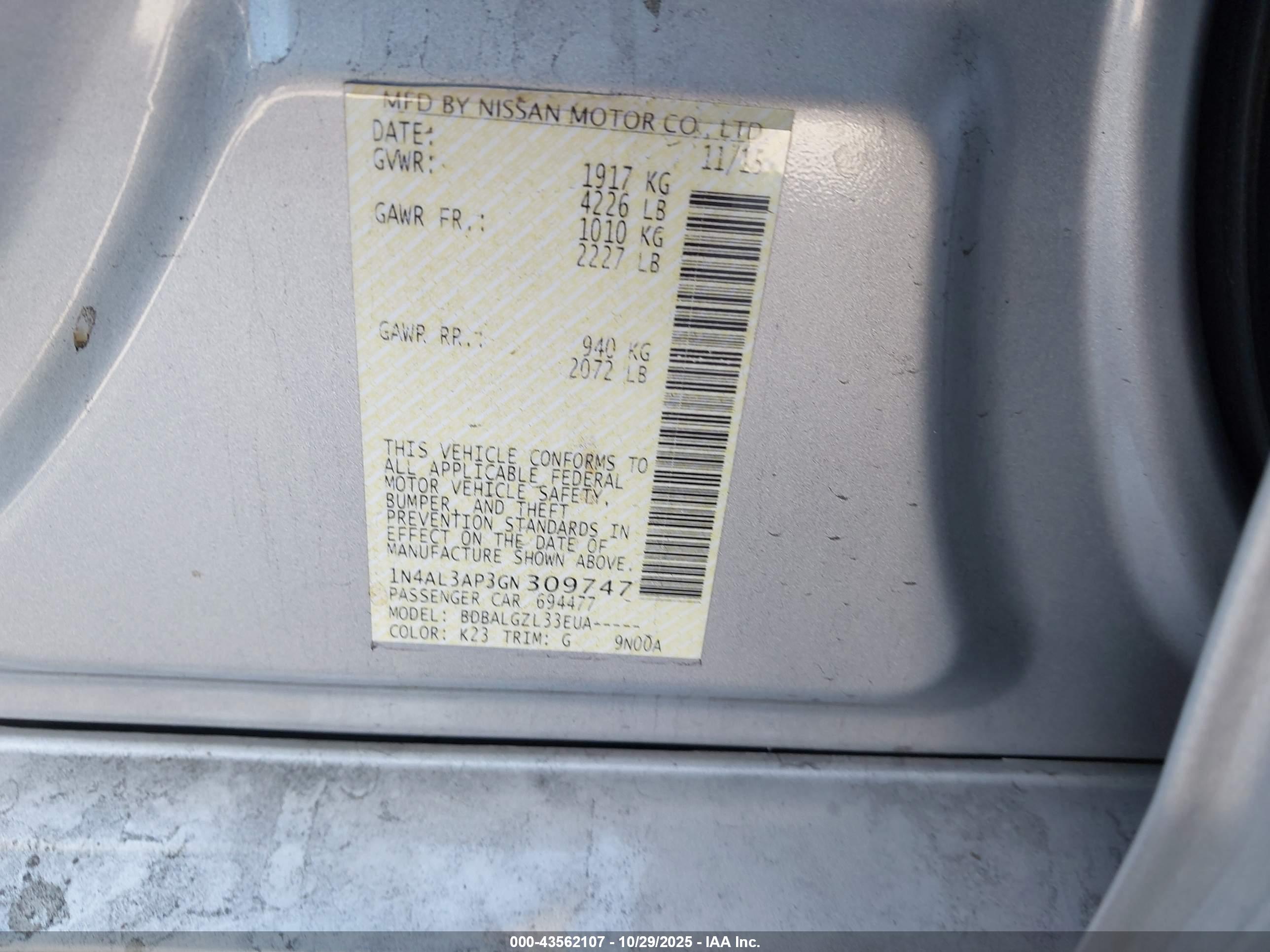 NISSAN ALTIMA image 9