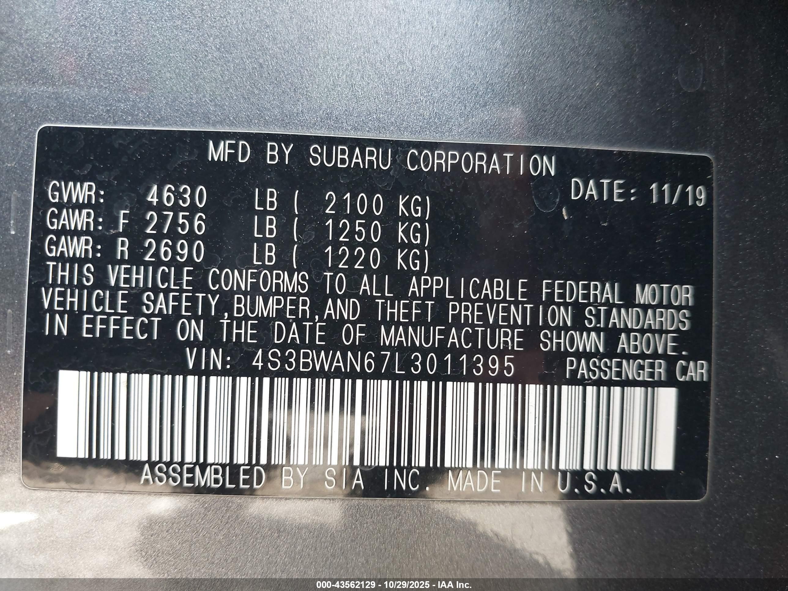 SUBARU LEGACY image 9
