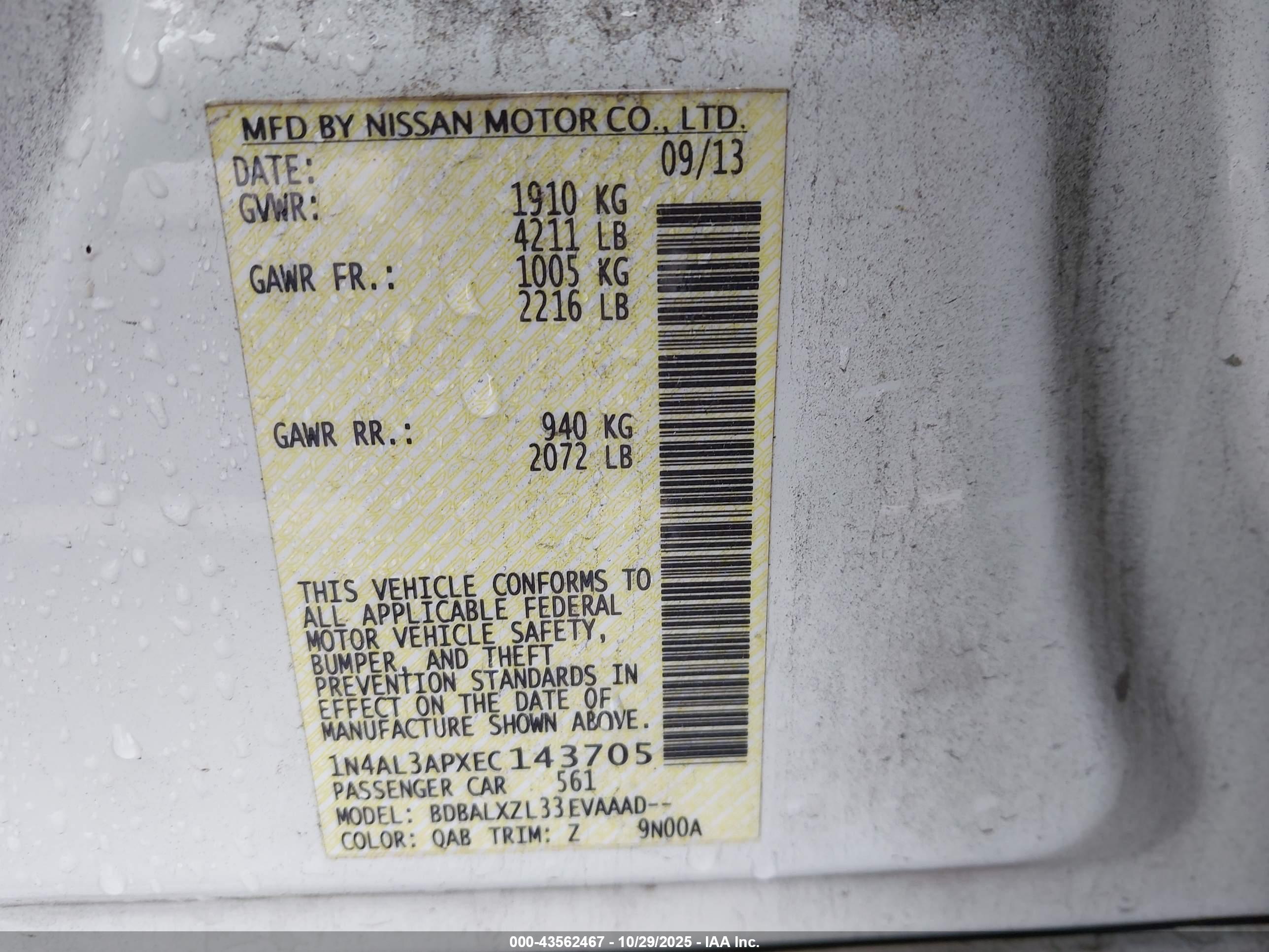 NISSAN ALTIMA image 9