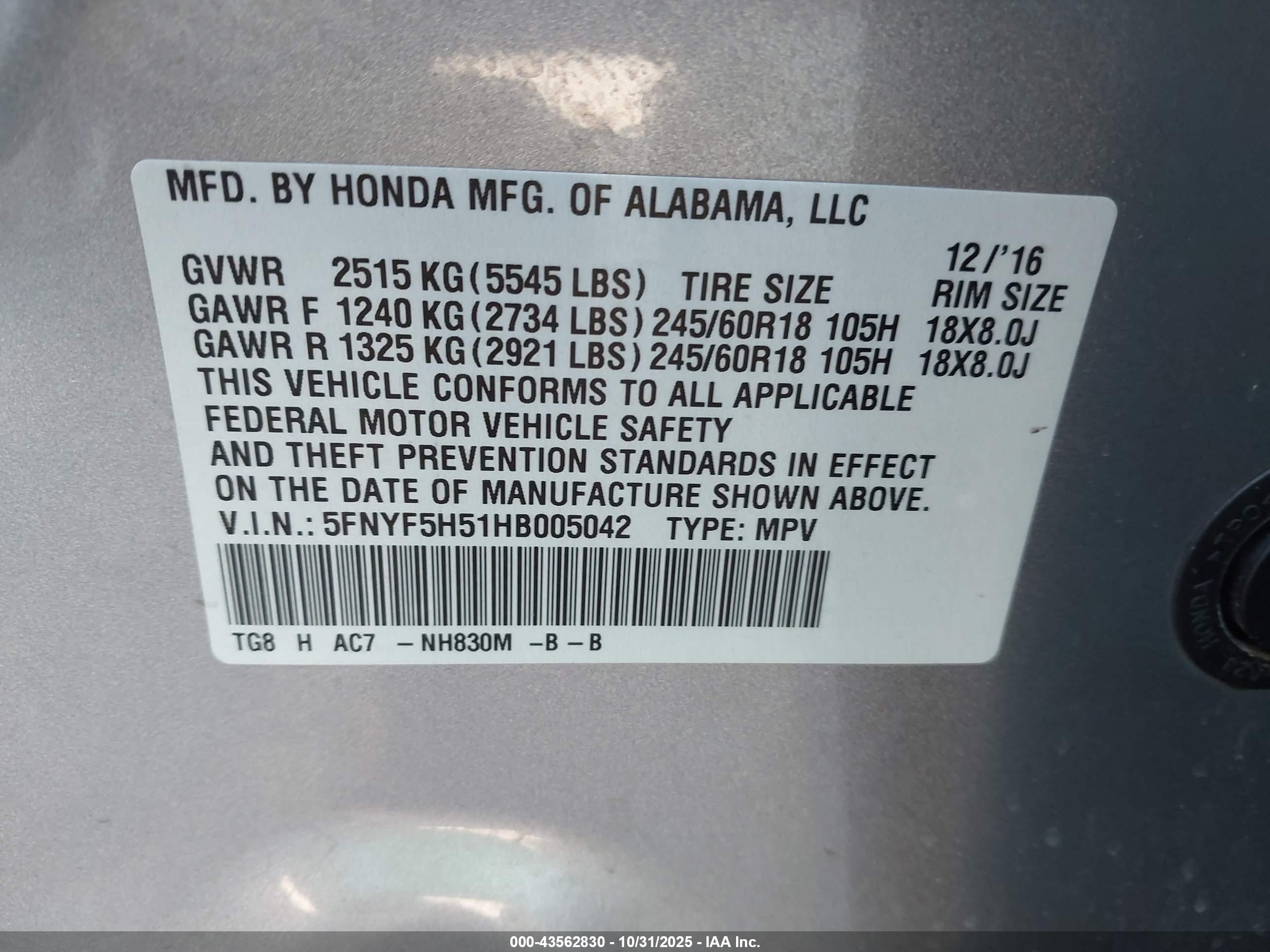 HONDA PILOT image 9