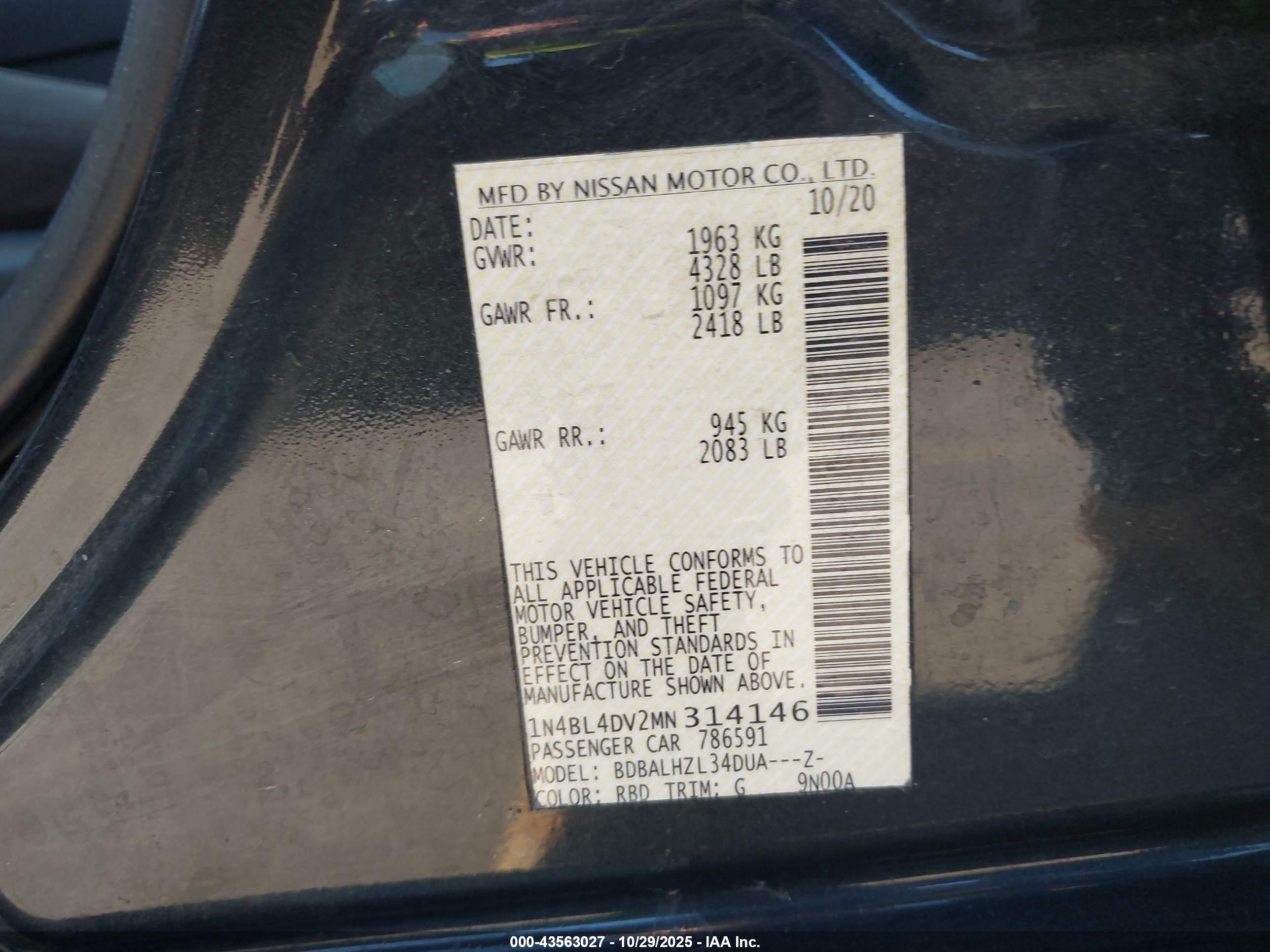 NISSAN ALTIMA image 9