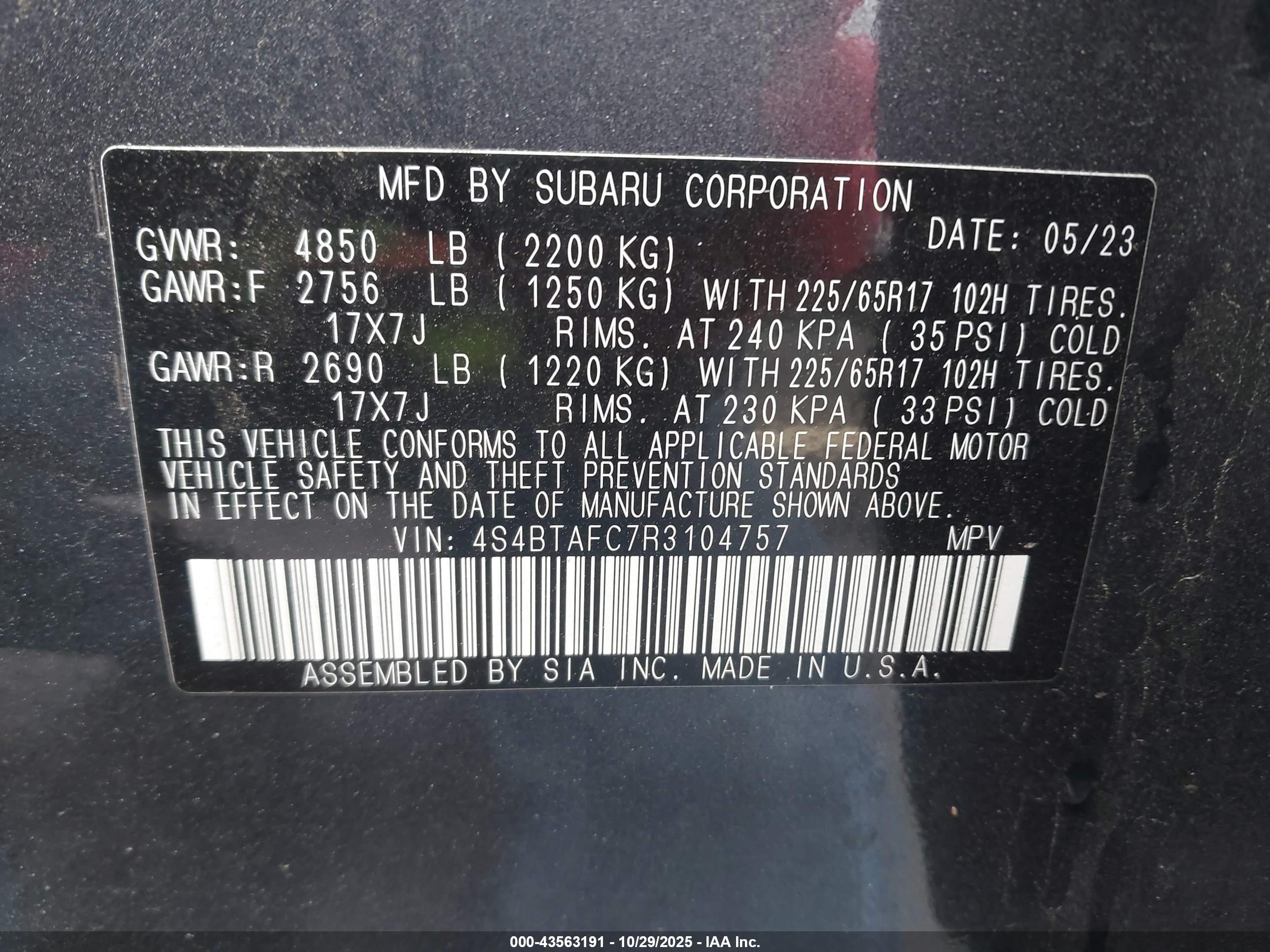 SUBARU OUTBACK image 9