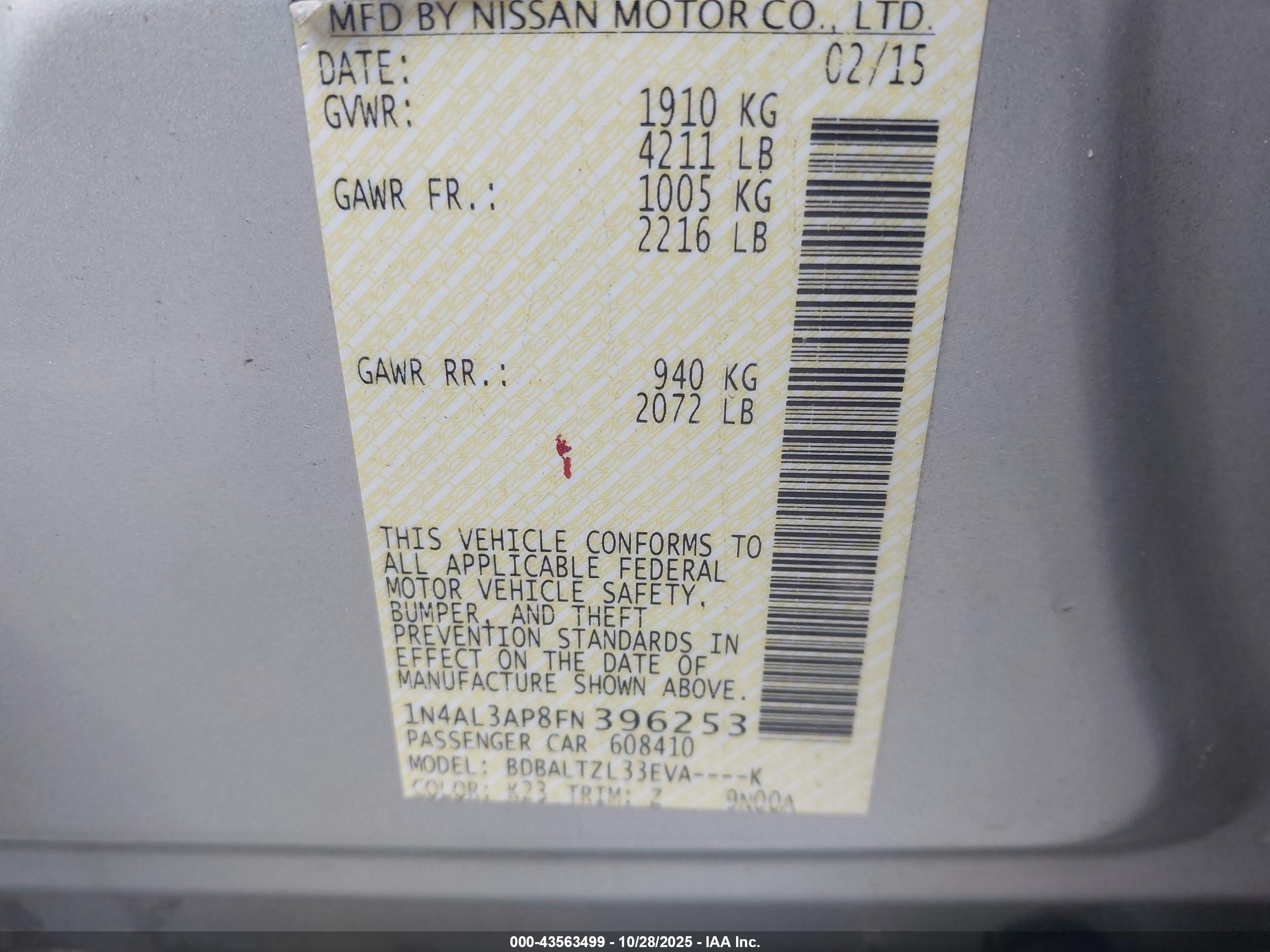 NISSAN ALTIMA image 9