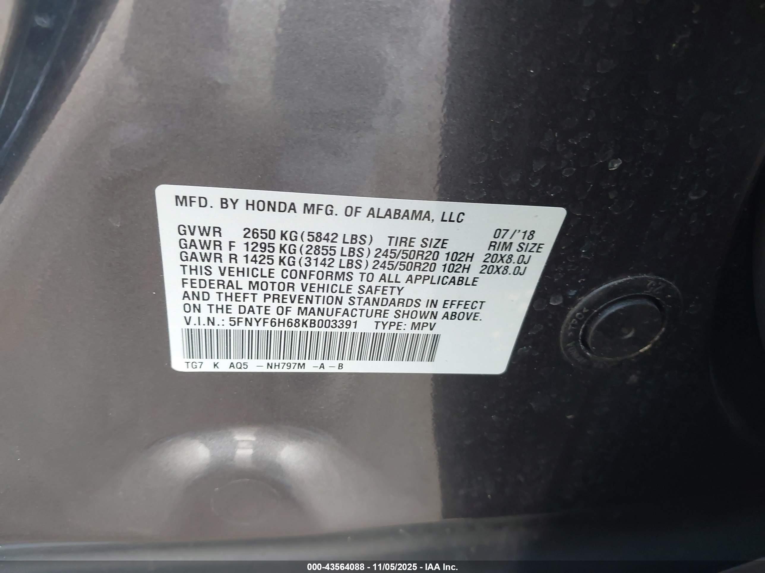 HONDA PILOT image 9