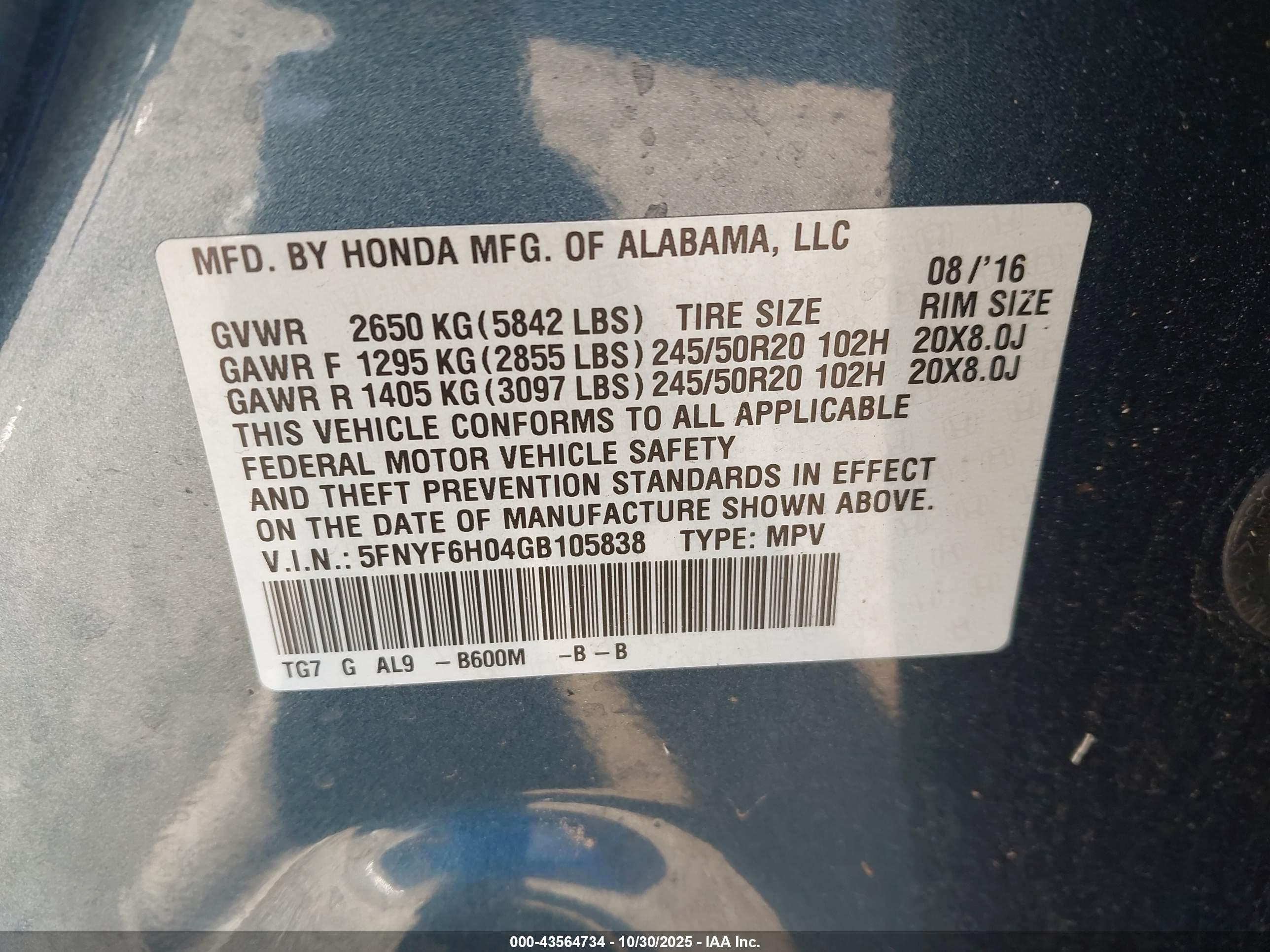 HONDA PILOT image 9