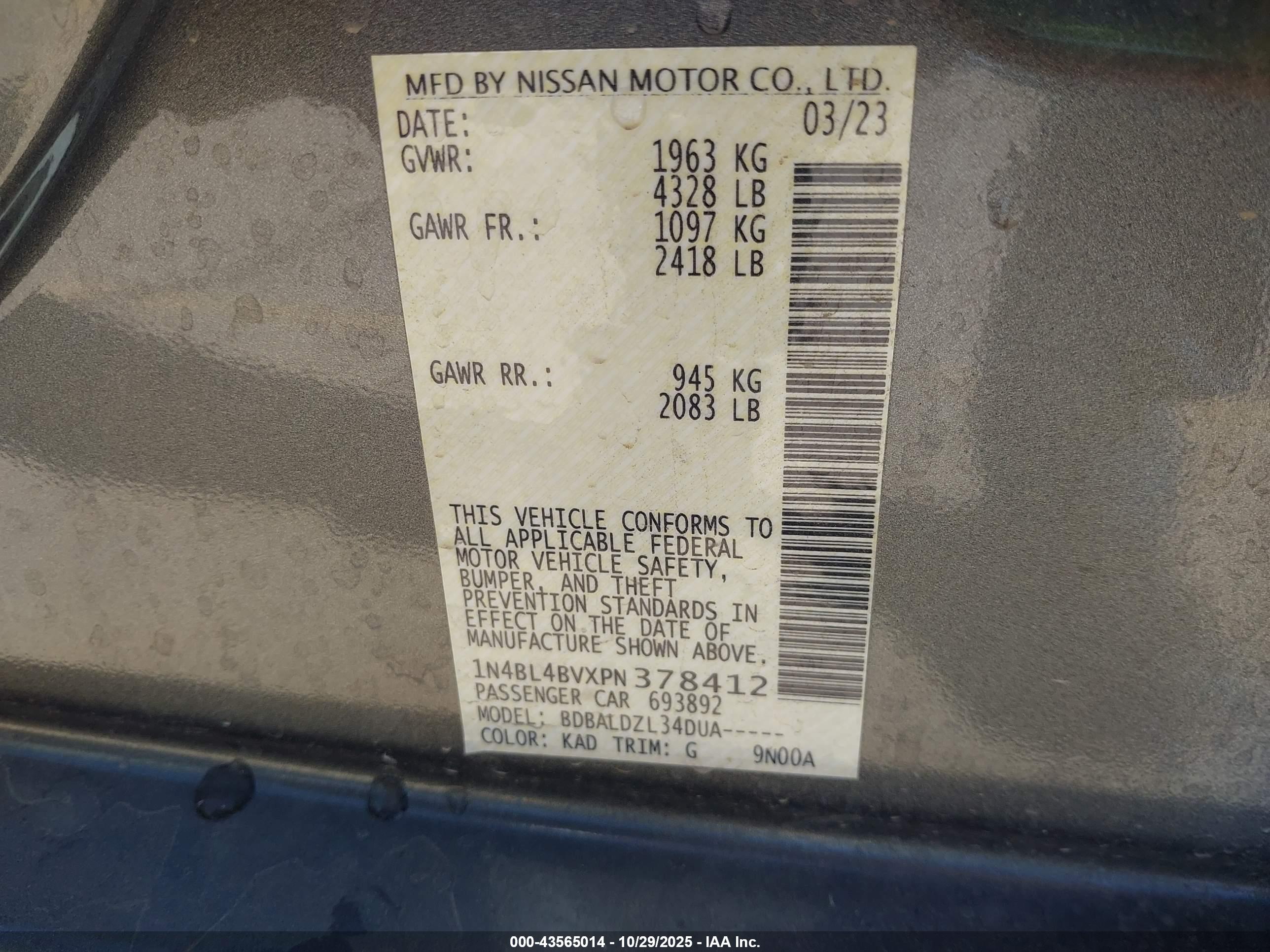 NISSAN ALTIMA image 9