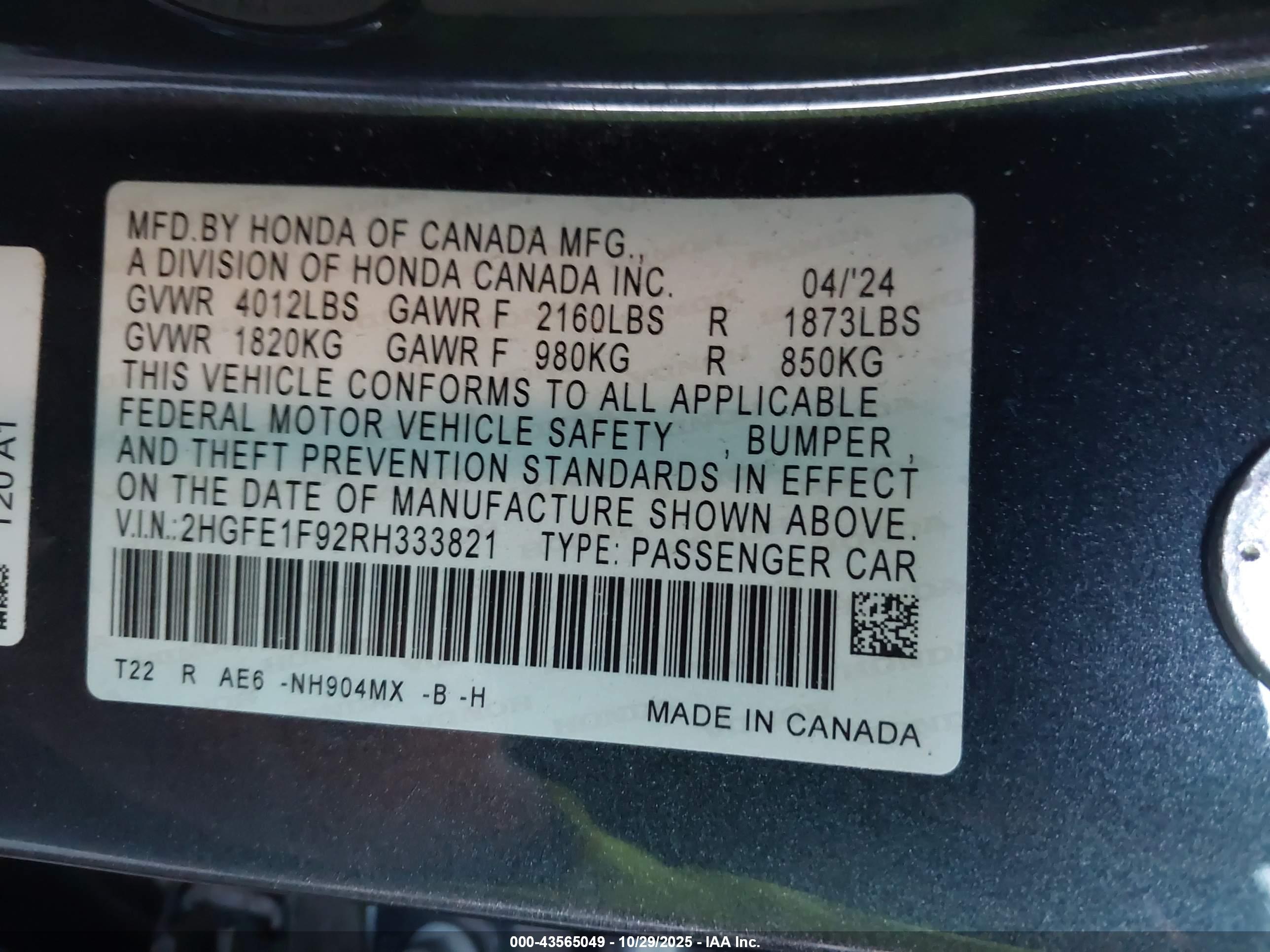 HONDA CIVIC image 9