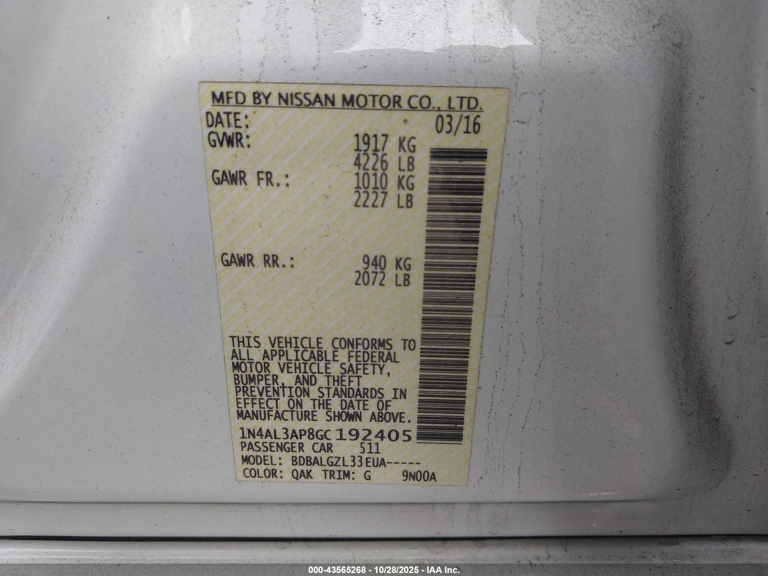 NISSAN ALTIMA image 9