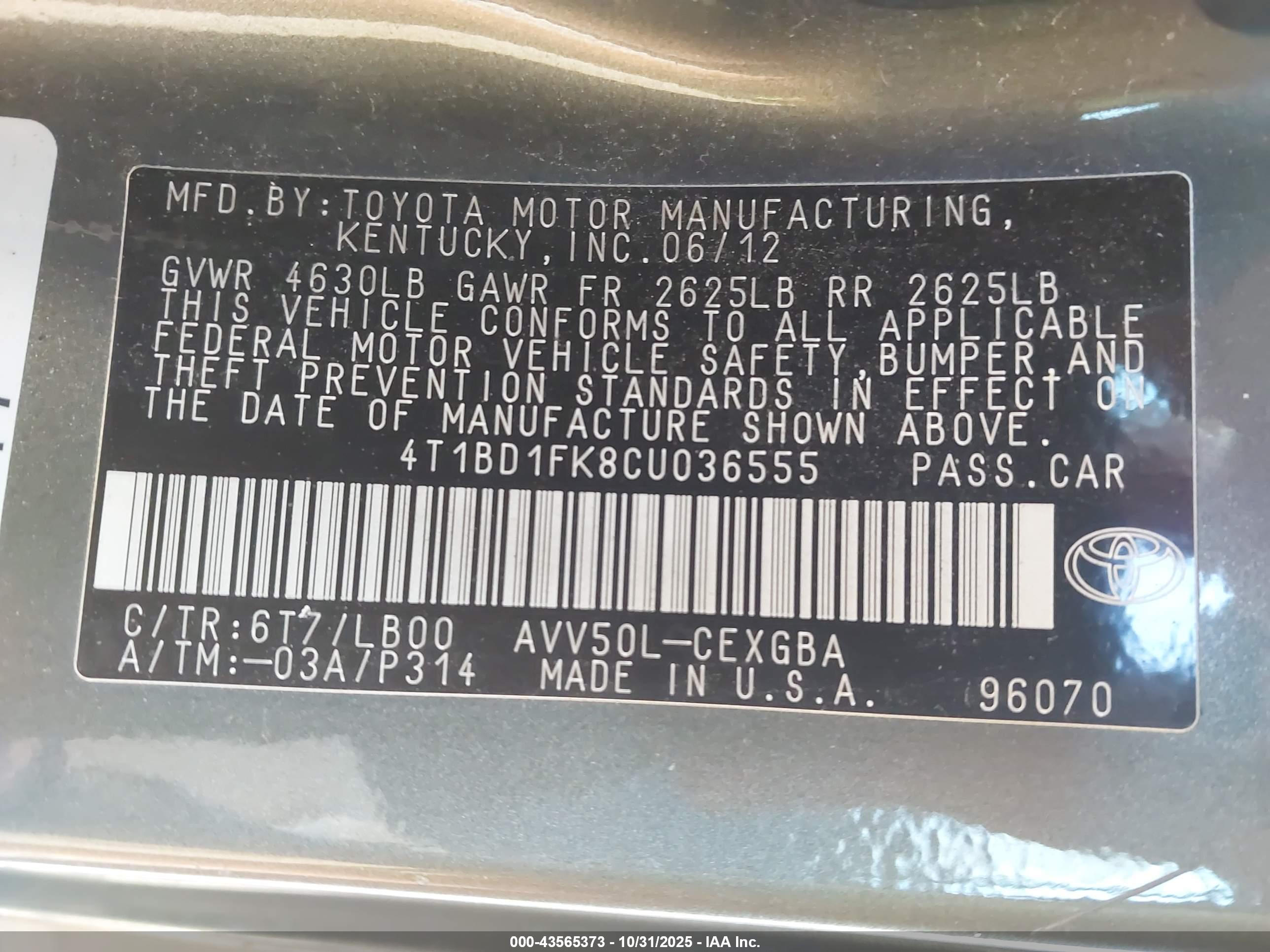 TOYOTA CAMRY image 9