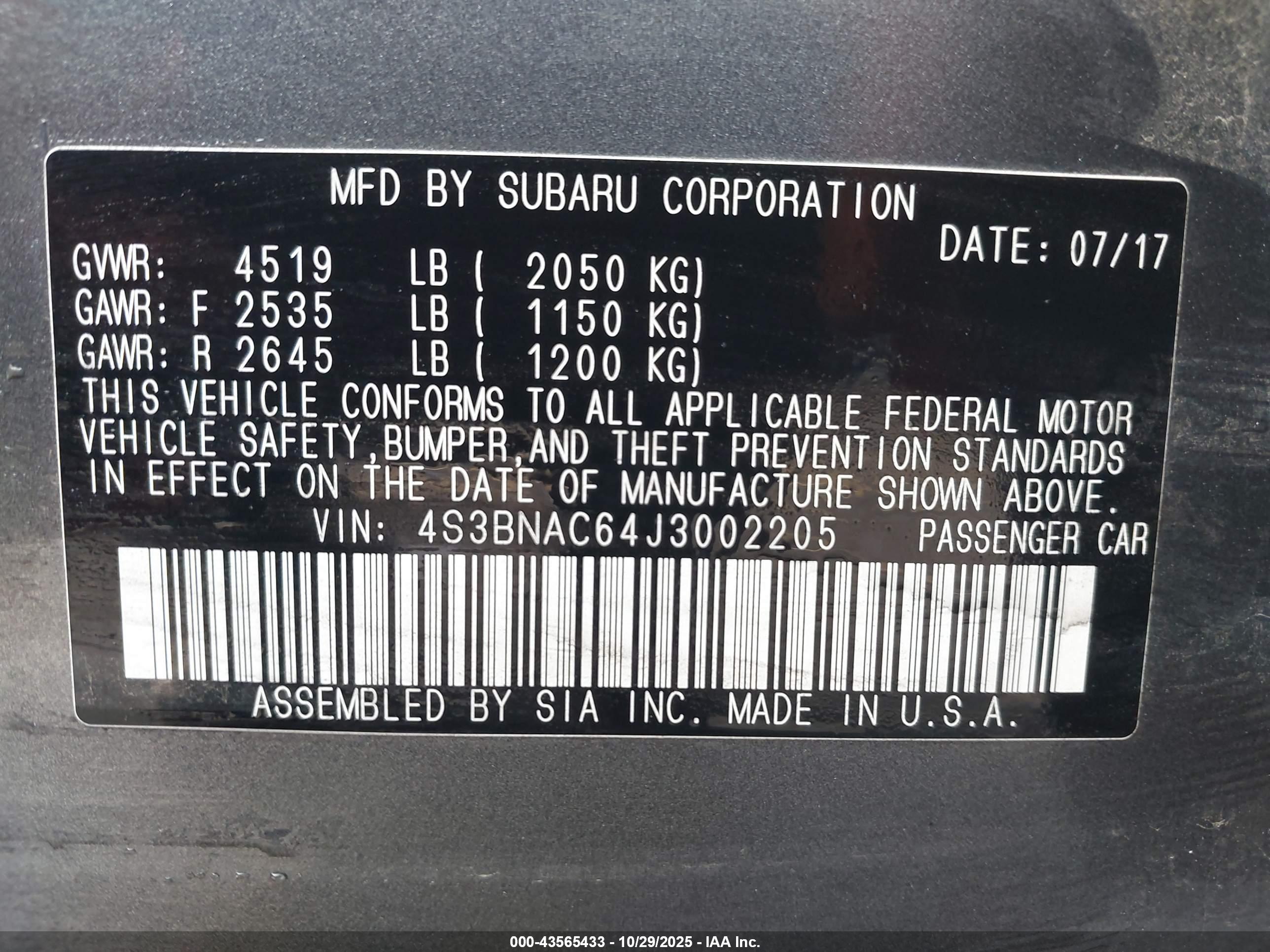 SUBARU LEGACY image 9