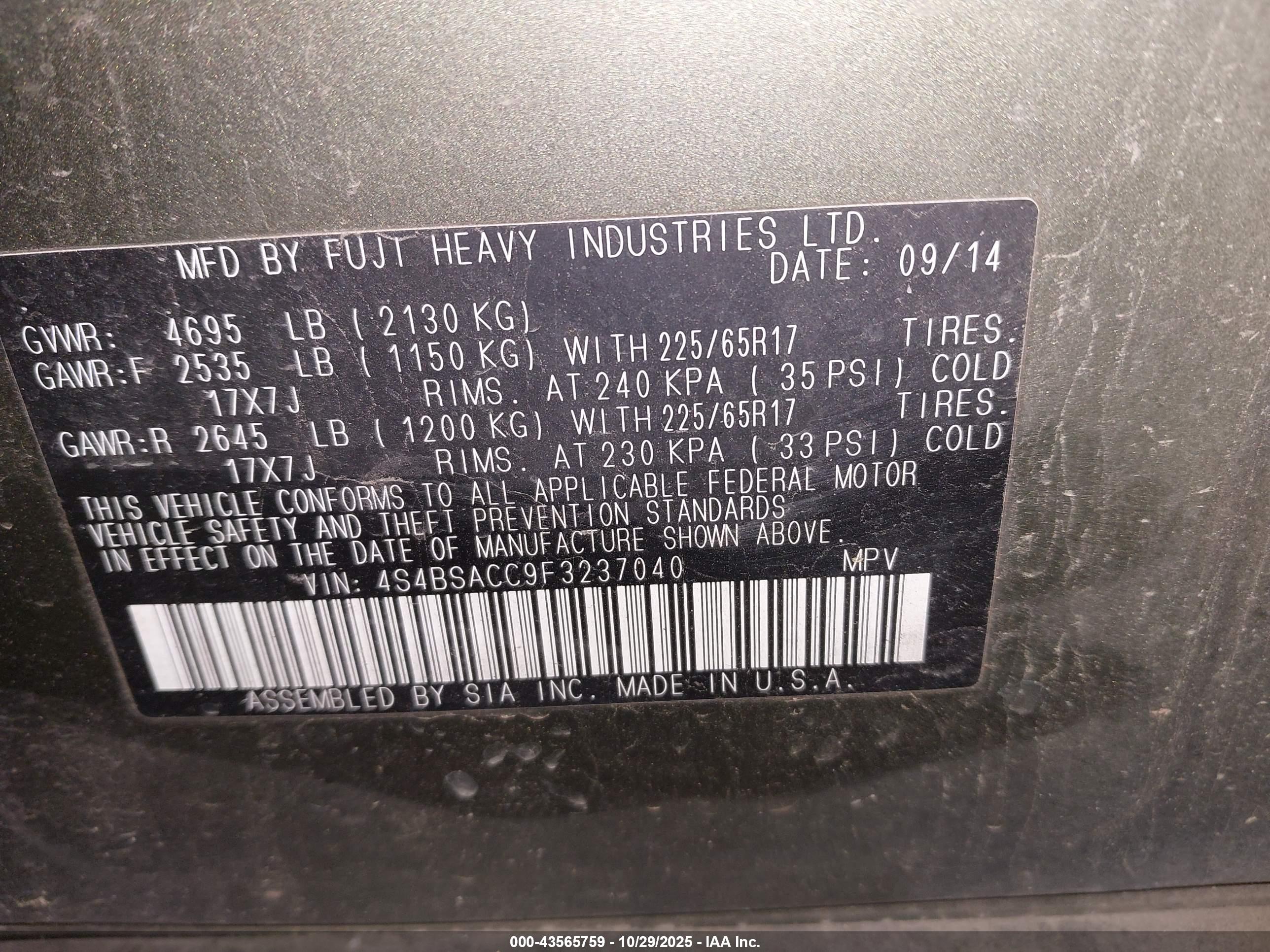 SUBARU OUTBACK image 9