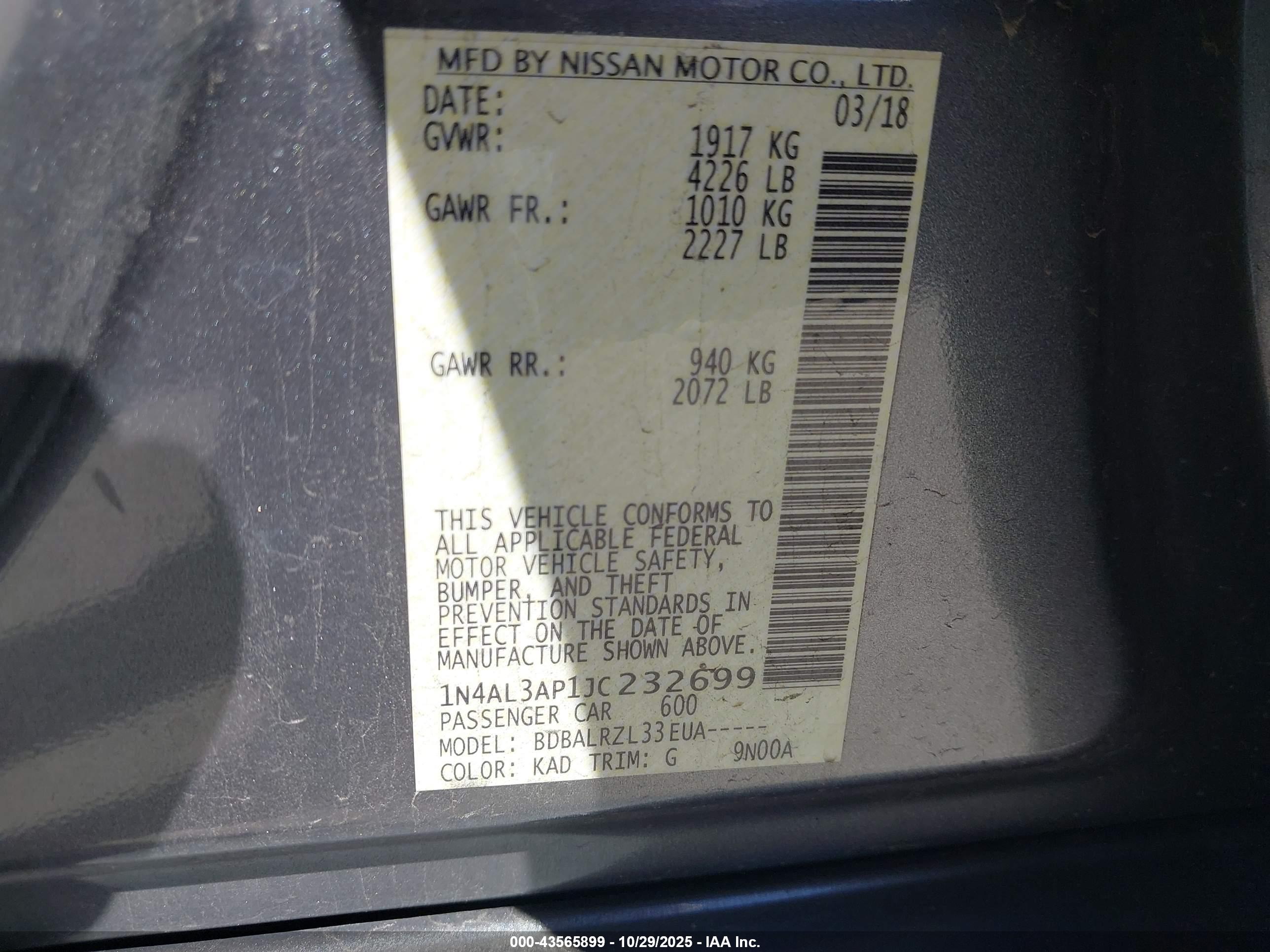 NISSAN ALTIMA image 9