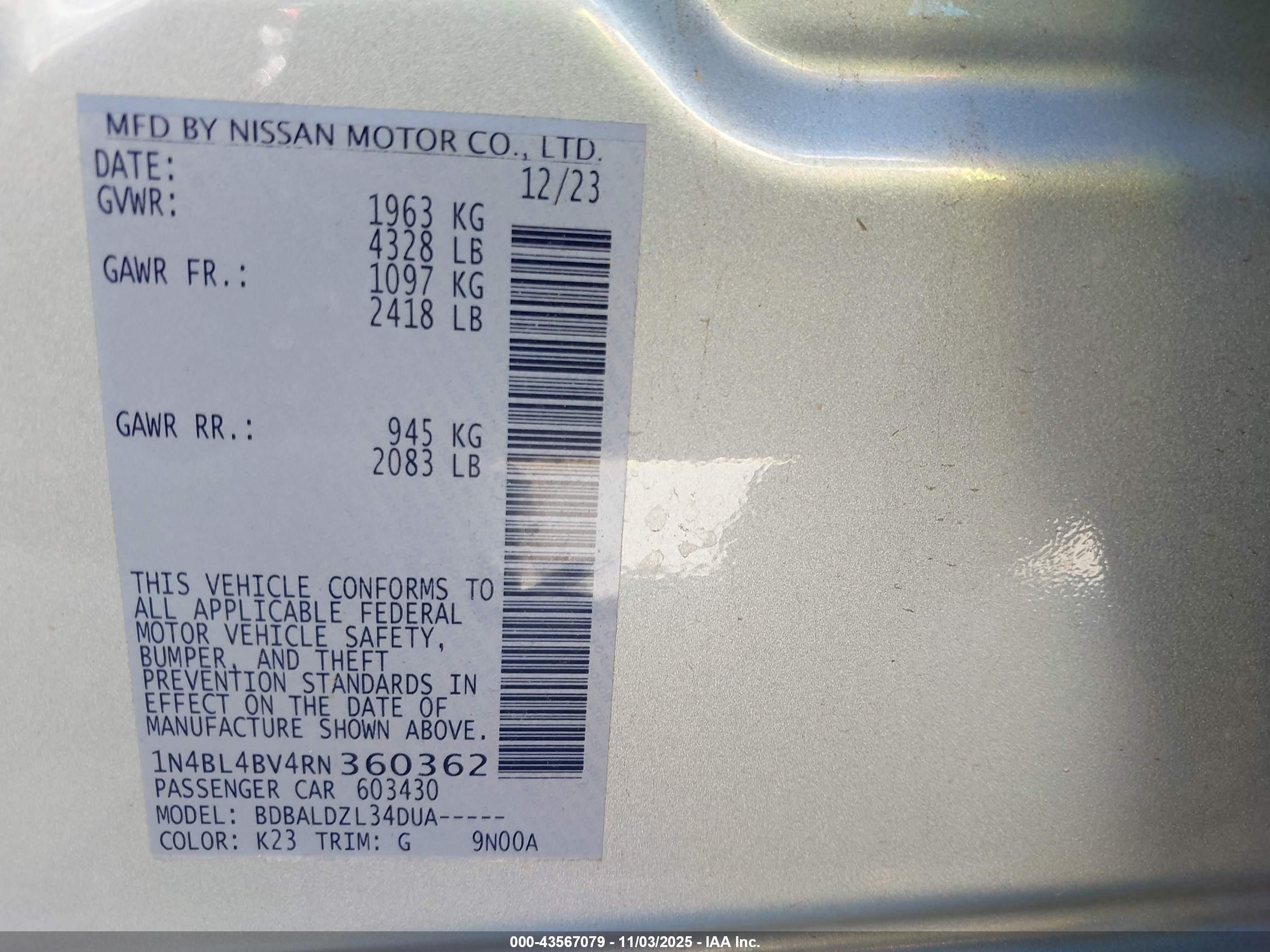 NISSAN ALTIMA image 9
