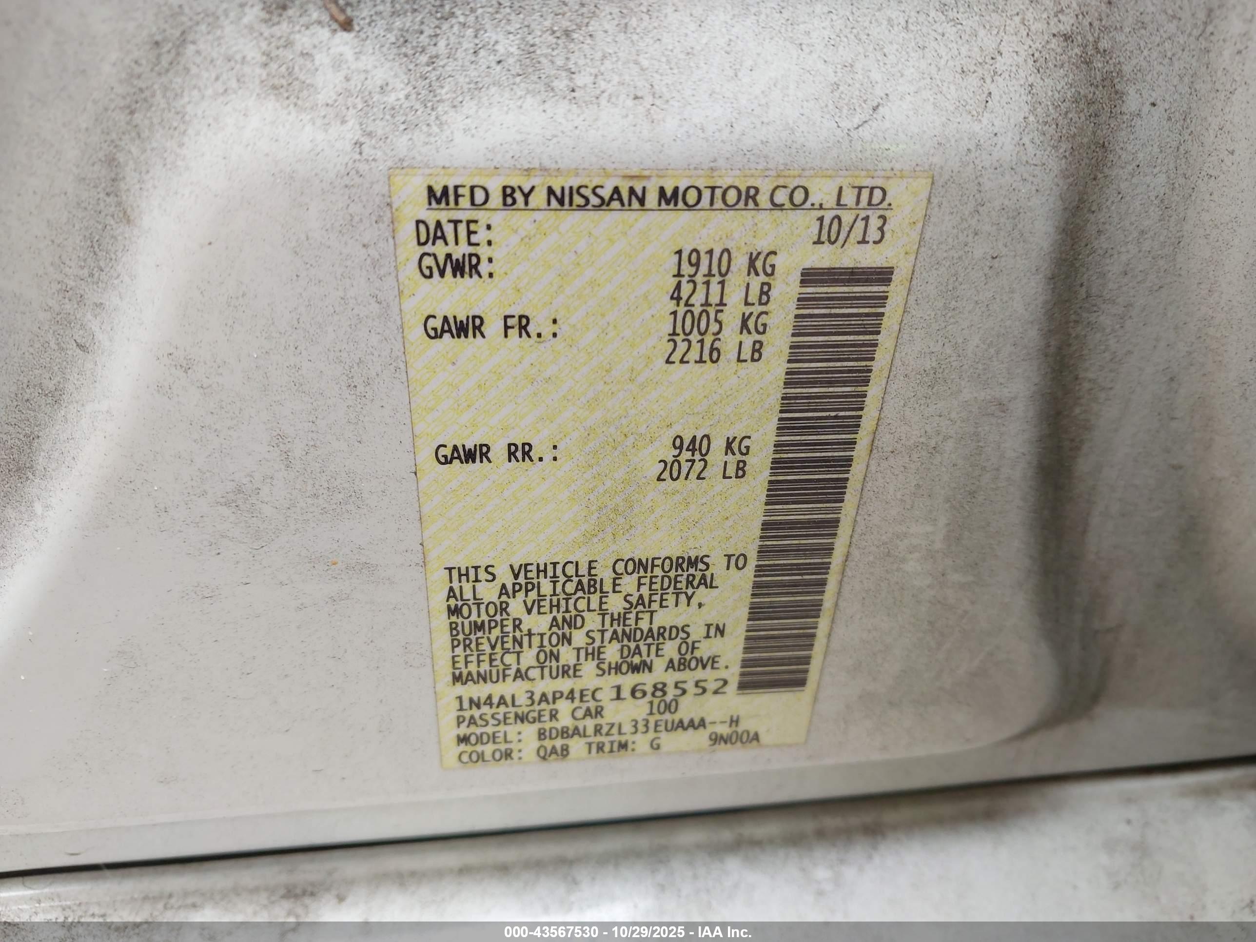 NISSAN ALTIMA image 9