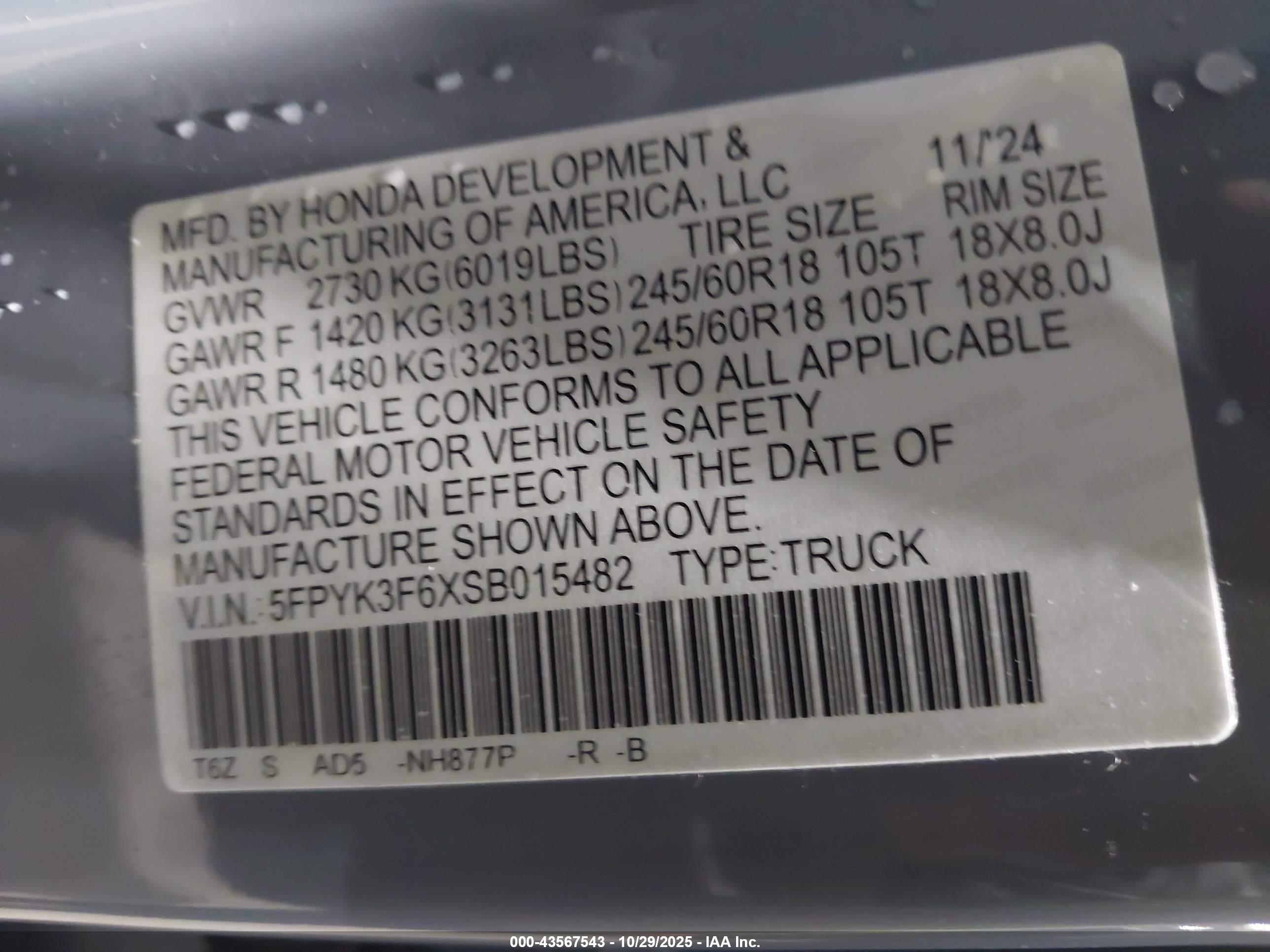 HONDA RIDGELINE image 9