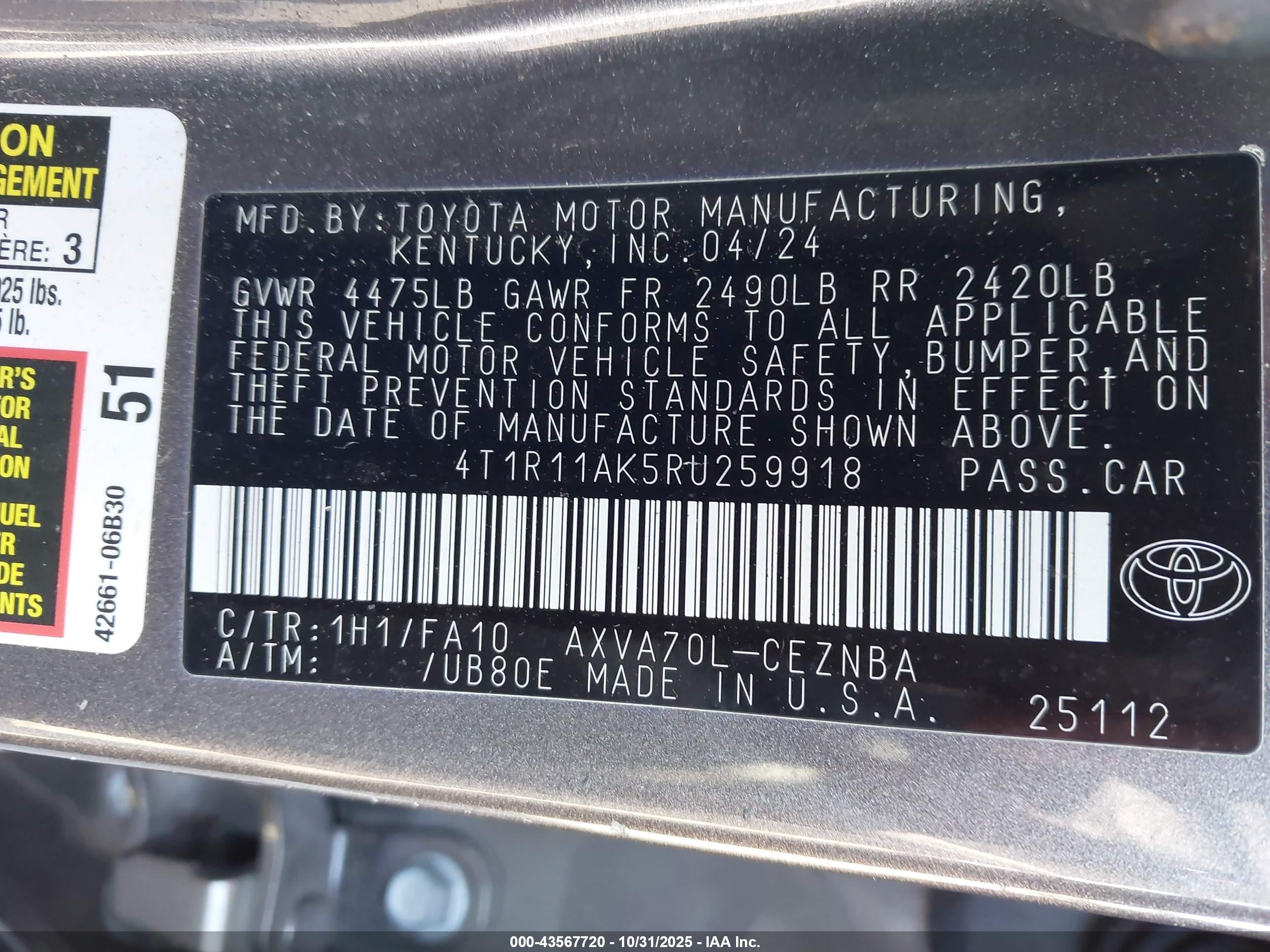TOYOTA CAMRY image 9