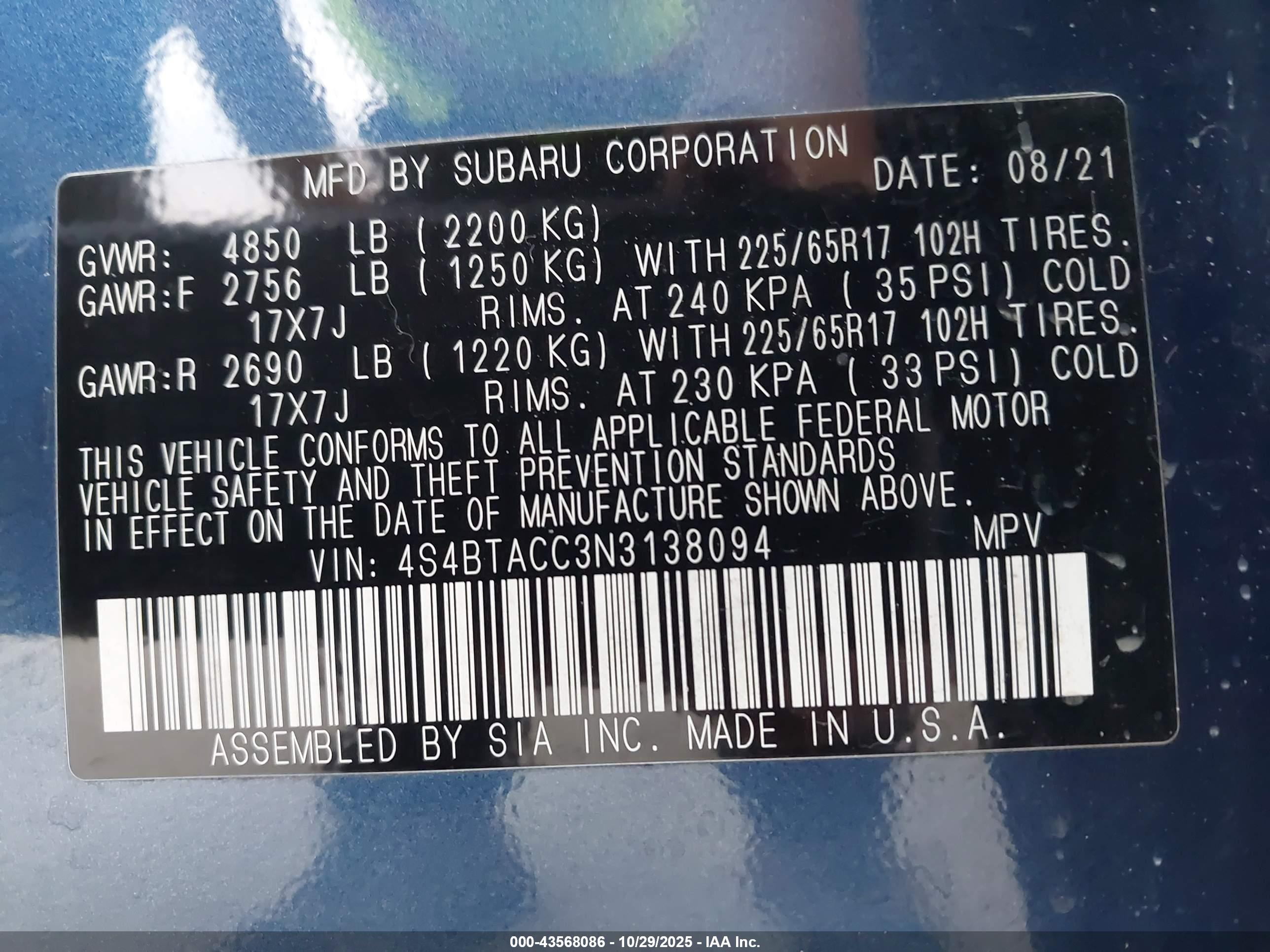 SUBARU OUTBACK image 9