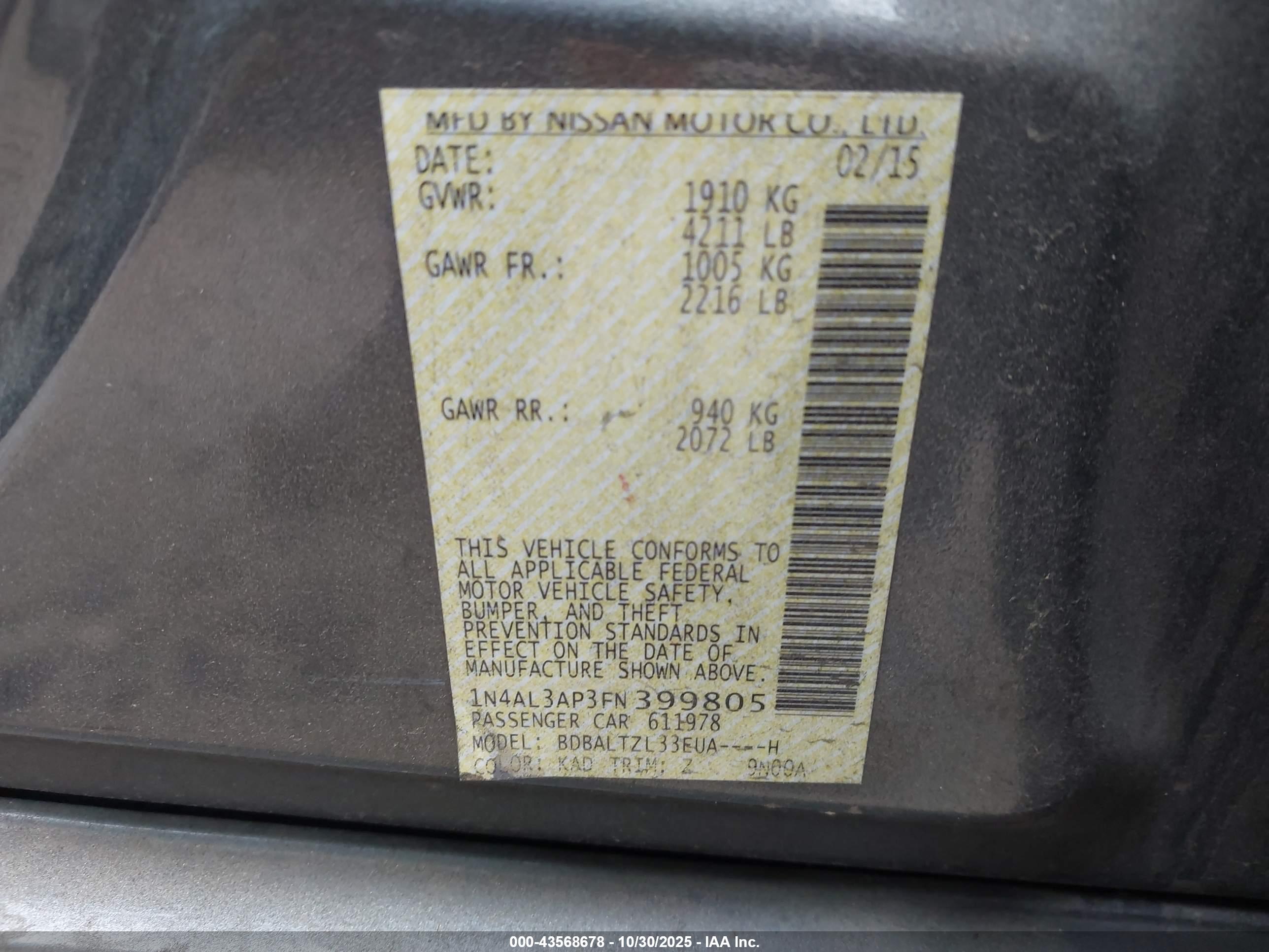 NISSAN ALTIMA image 9