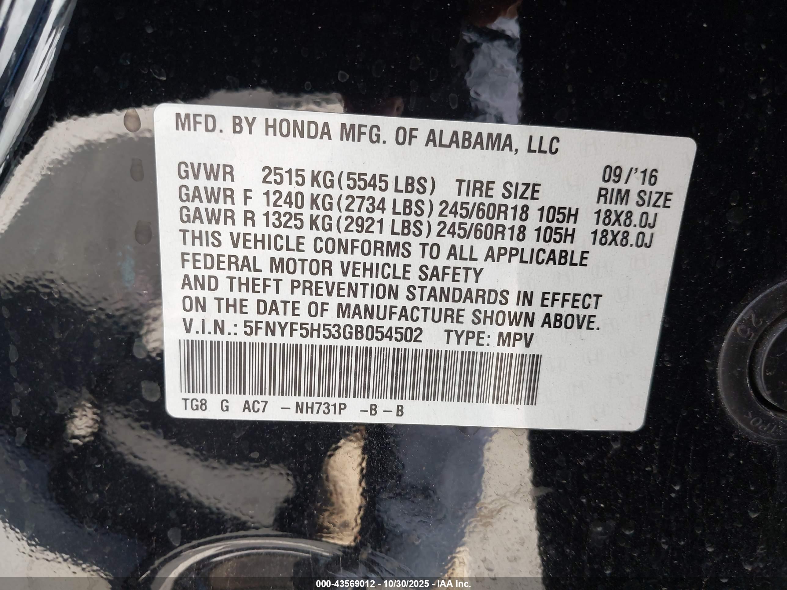 HONDA PILOT image 9