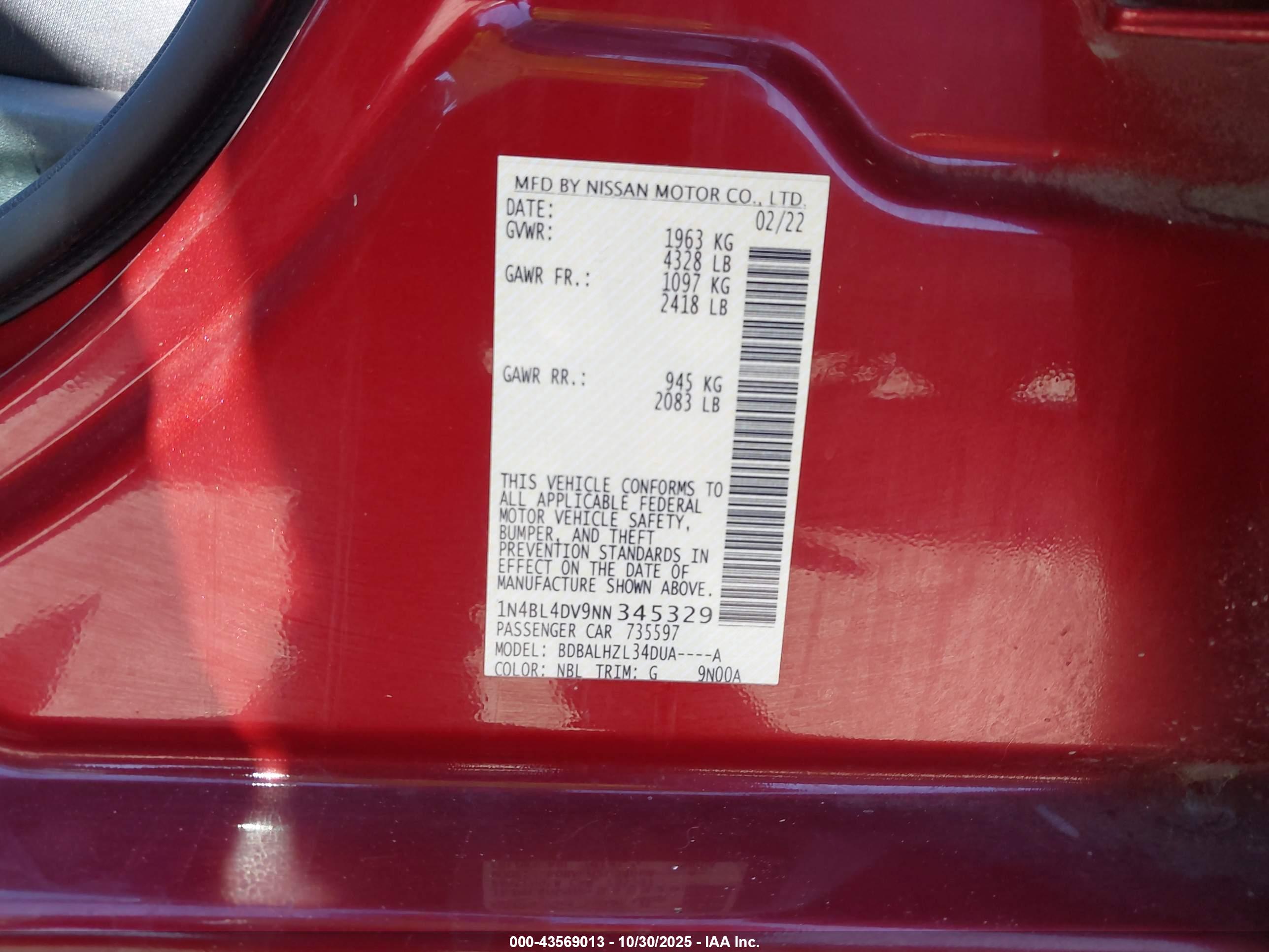 NISSAN ALTIMA image 9