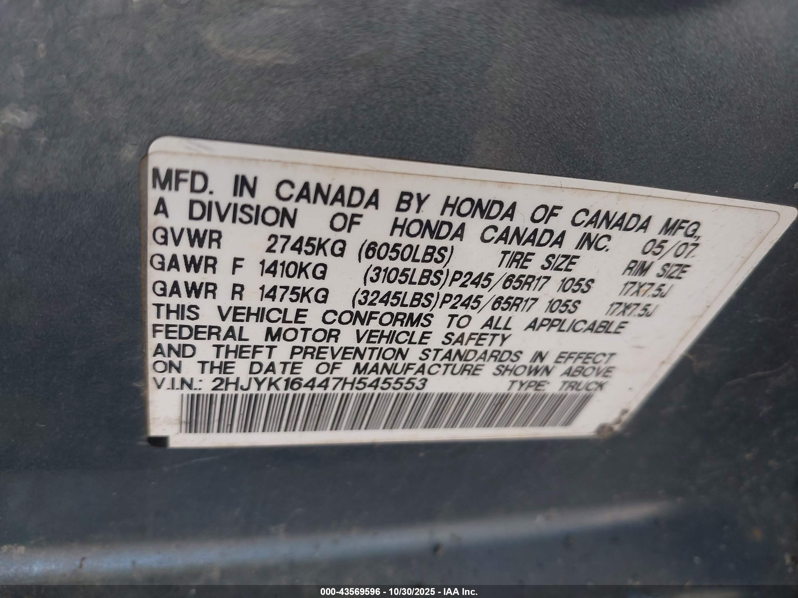 HONDA RIDGELINE image 9