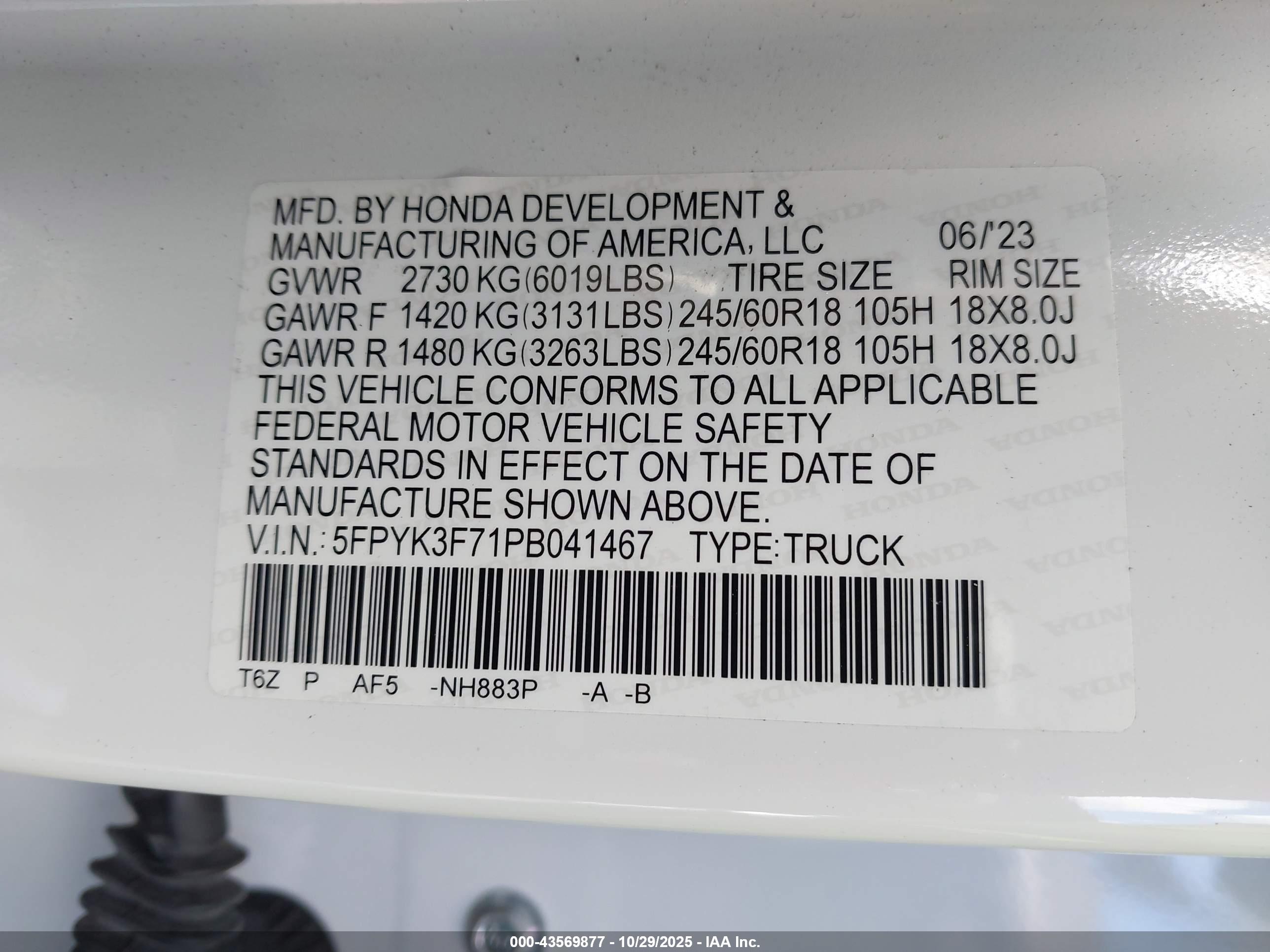HONDA RIDGELINE image 9