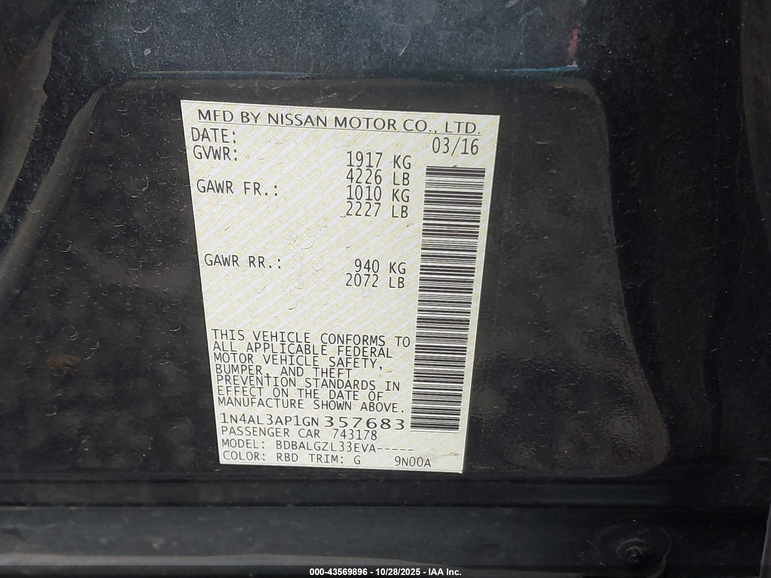 NISSAN ALTIMA image 9