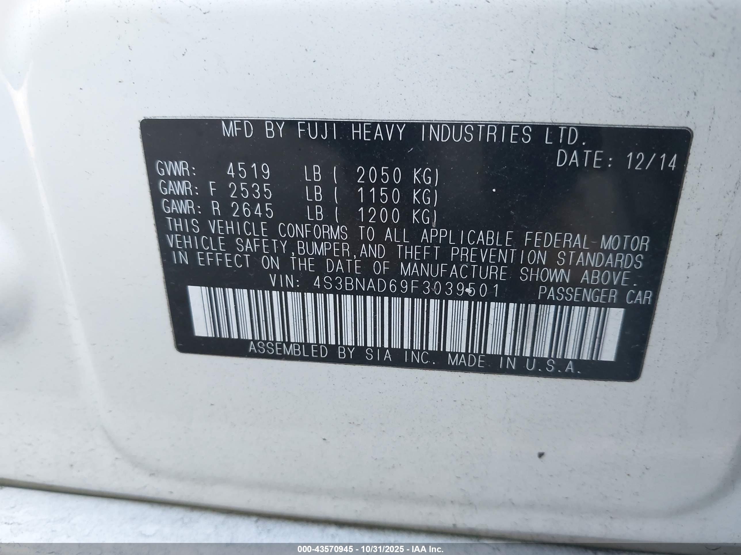 SUBARU LEGACY image 9