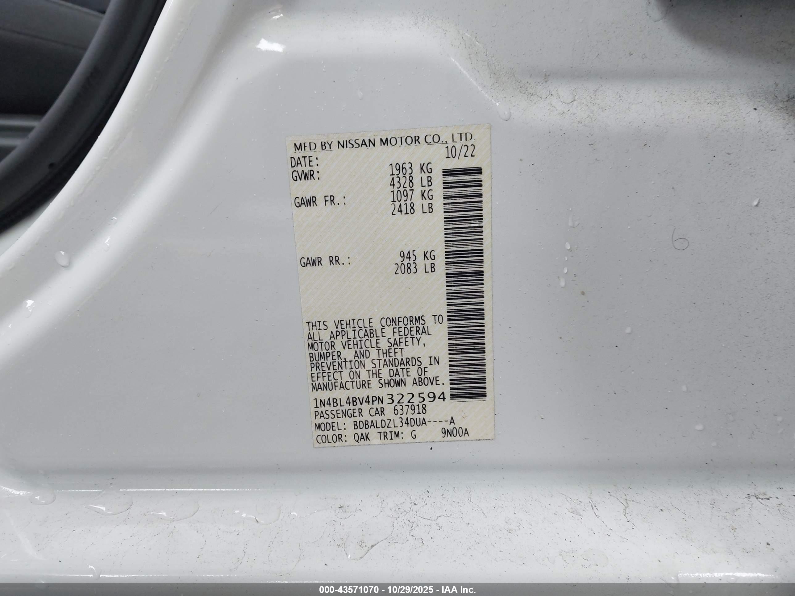 NISSAN ALTIMA image 9